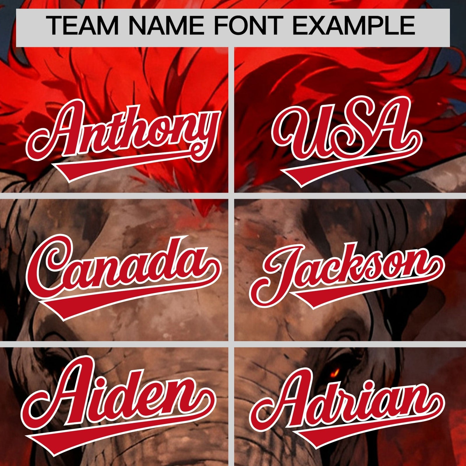 Custom Black White Red Elephant Animal Series Personalization Graffiti Pattern Baseball Jersey| KXKSHOP