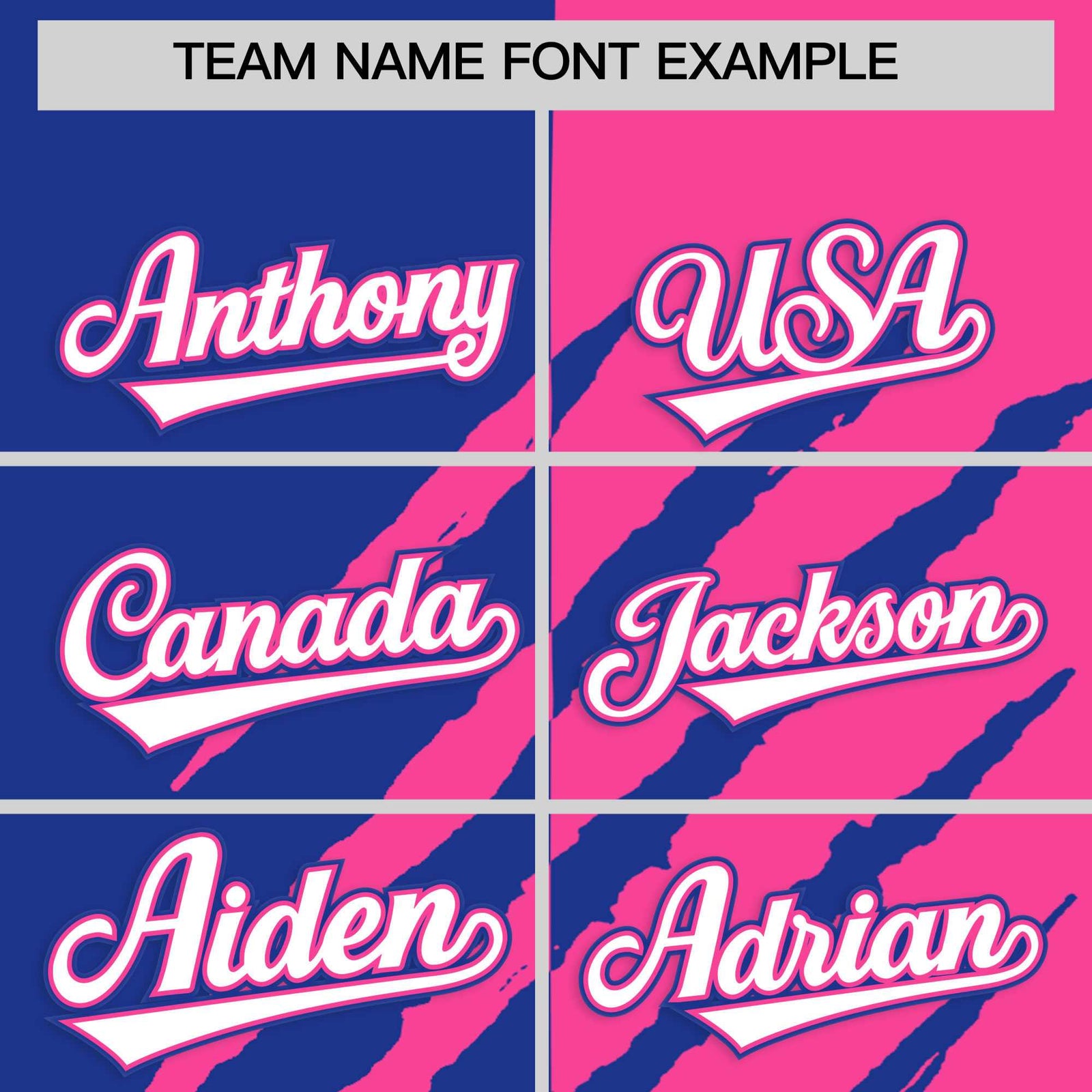 Custom Royal Blue Pink Split Tiger Claw Scratch Pattern Baseball Jersey