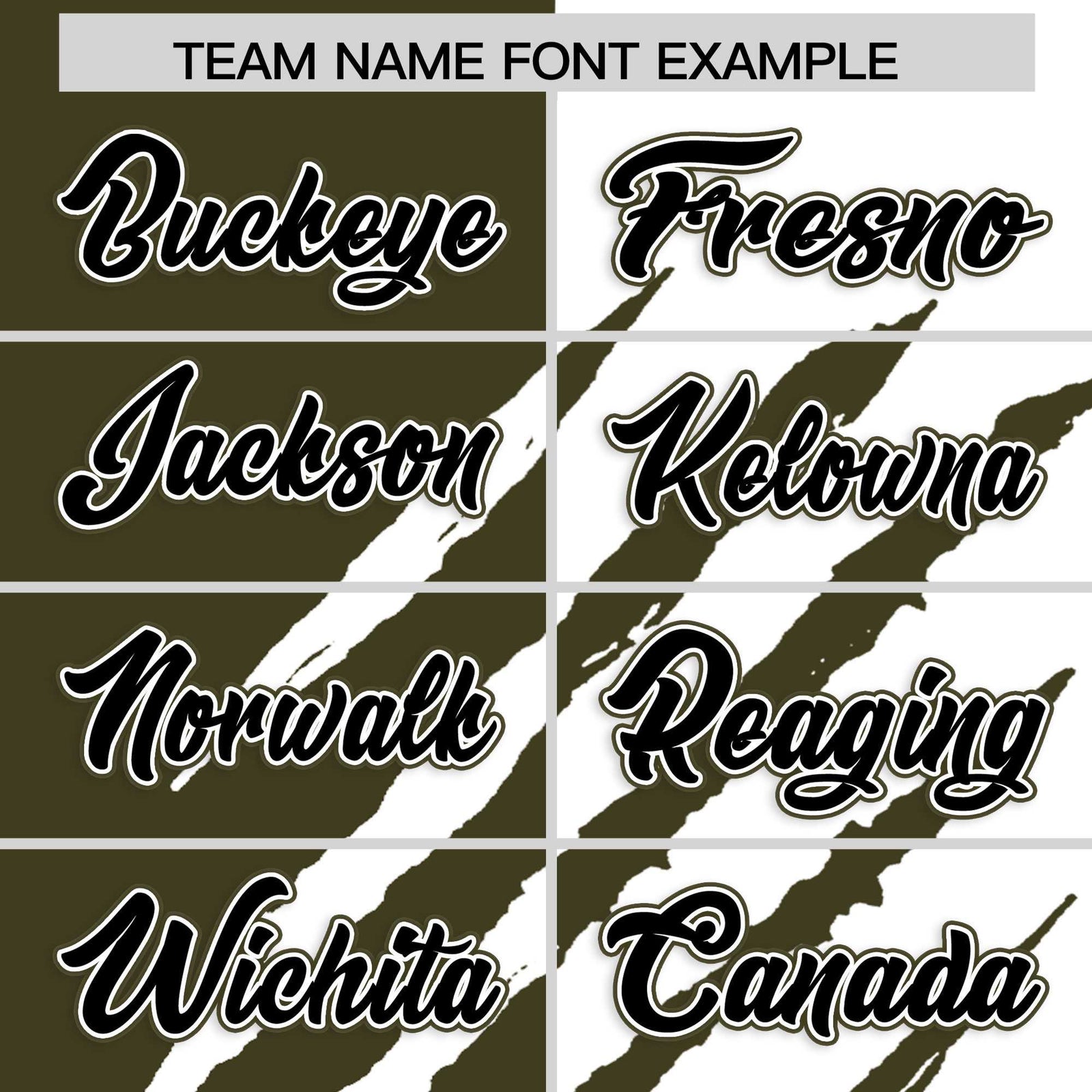 Custom Olive White Split Tiger Claw Scratch Pattern Baseball Jersey
