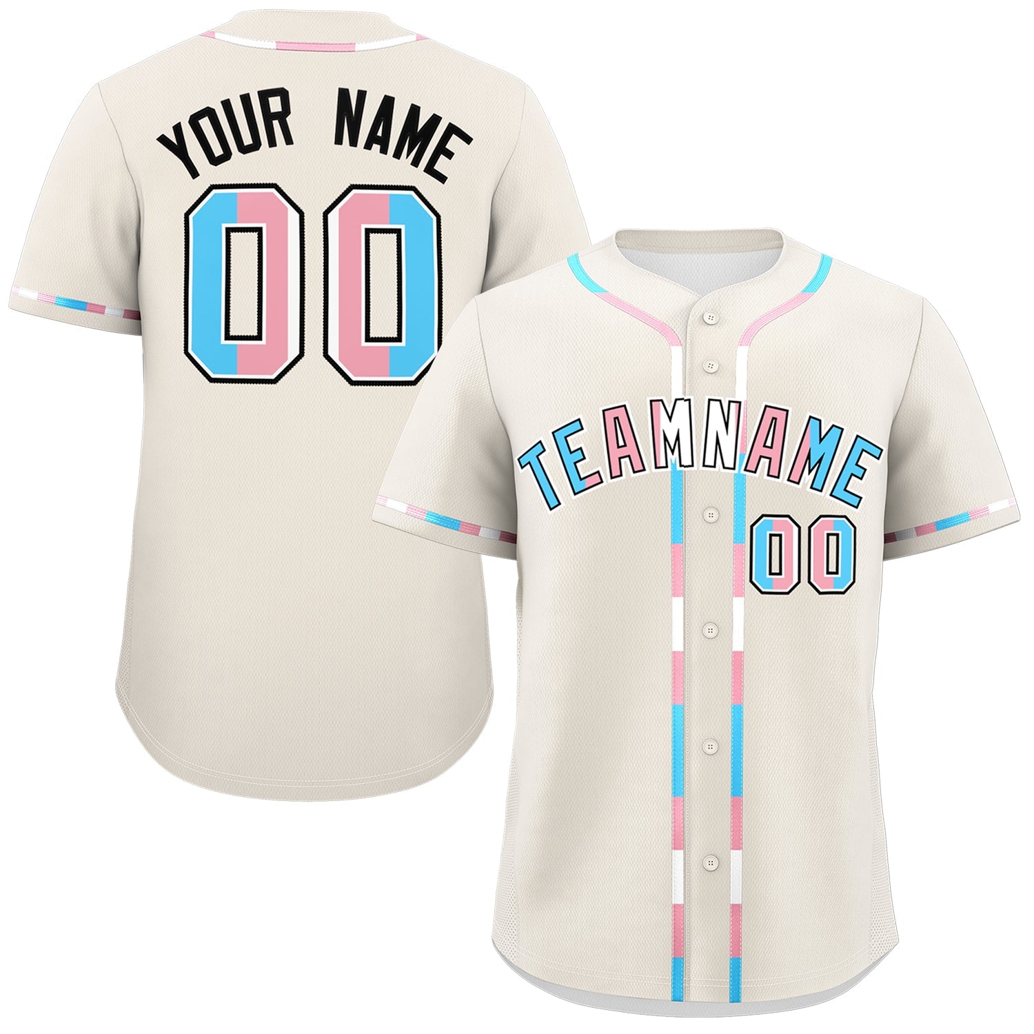 Custom Cream Transgender For Pride Month Classic Style Baseball Jersey| KXKSHOP