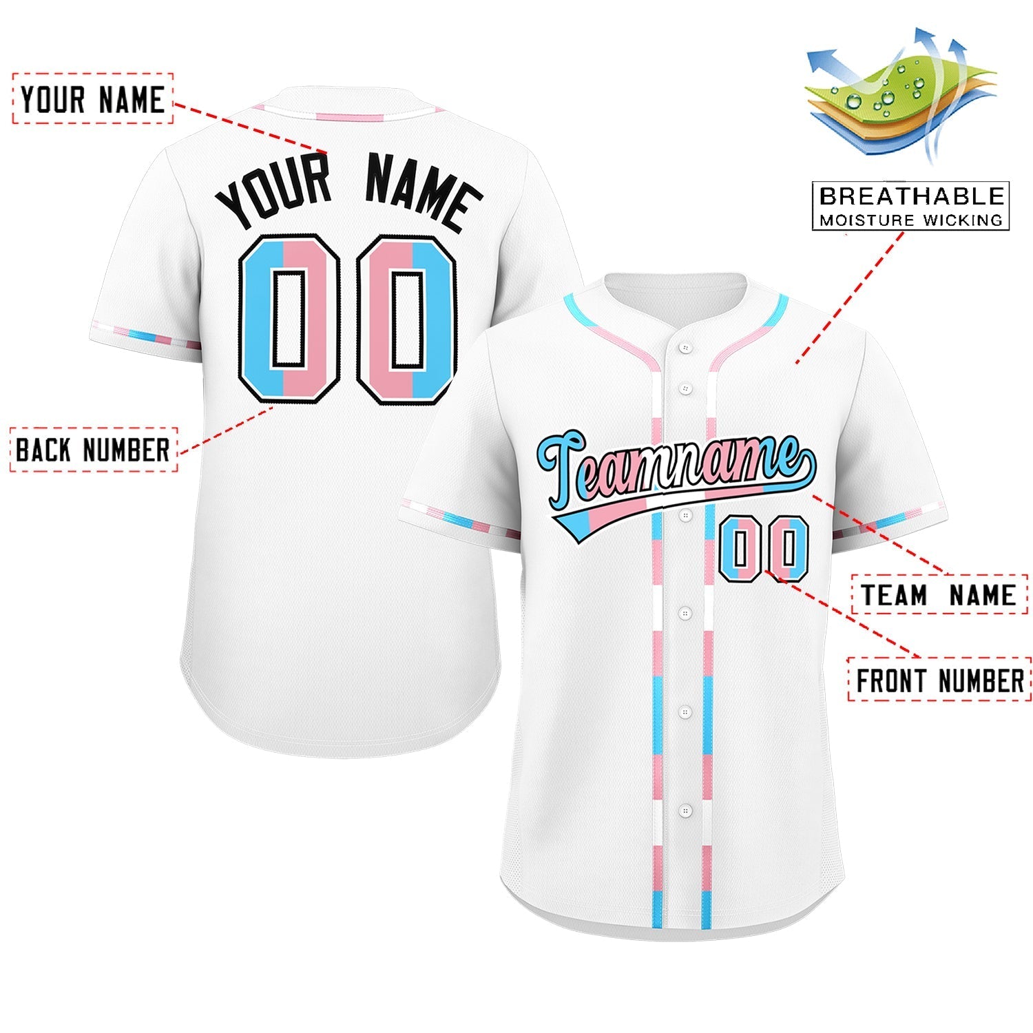 Custom White Transgender For Pride Month Classic Style Baseball Jersey| KXKSHOP