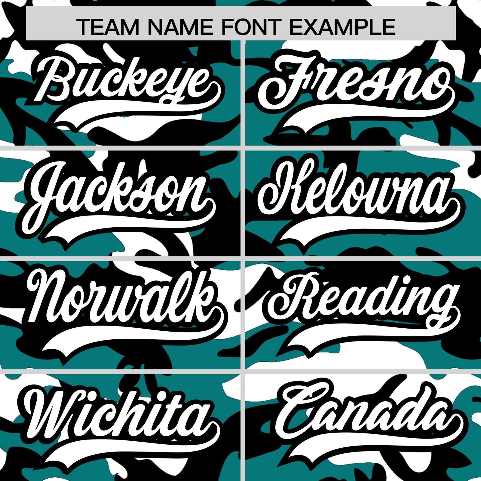 Custom Teal Black White Camo Gradient Fashion Baseball Jersey | Perfect for Training,Sublimation Printed & Stitched,Add Name and Numbern,Perfect for Teams | KXKSHOP