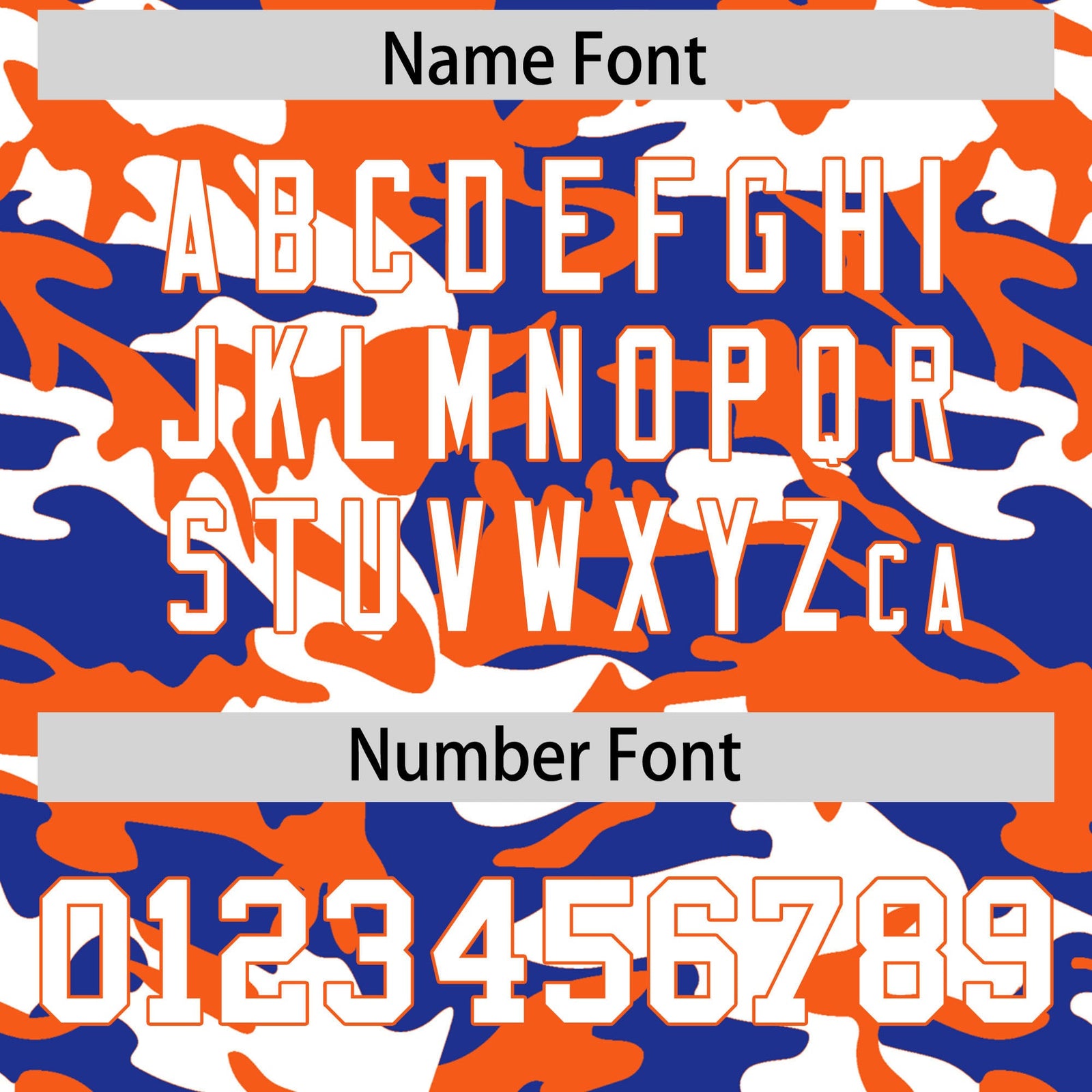 Custom Royal Blue Orange White Camo Gradient Fashion Baseball Jersey | Perfect for Training,Sublimation Printed & Stitched,Add Name and Numbern,Perfect for Teams | KXKSHOP