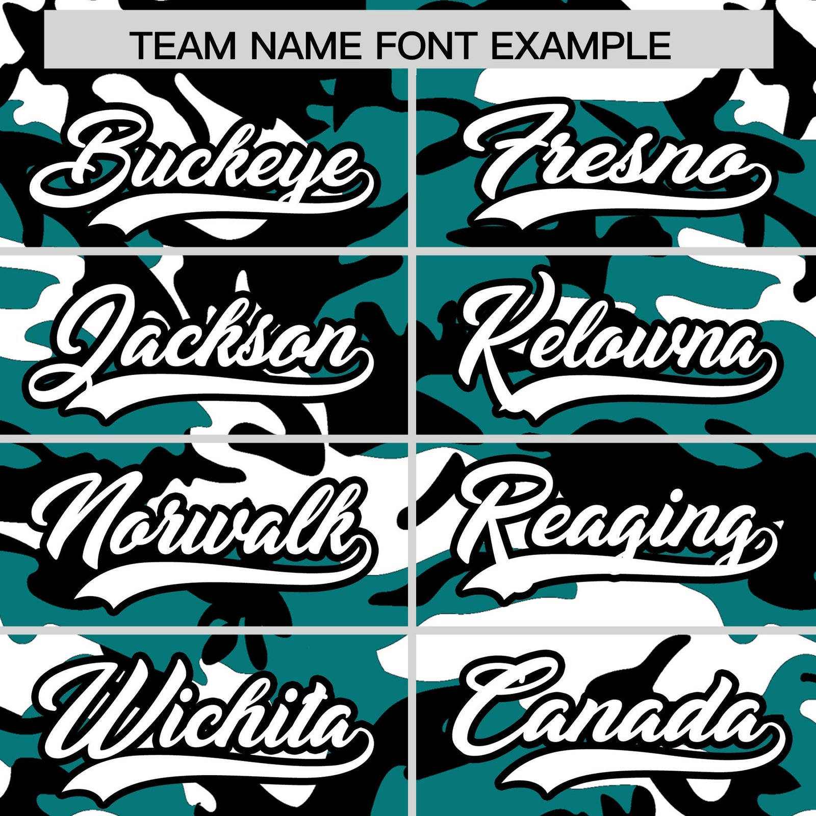 Custom Teal Black White Camo Gradient Fashion Baseball Jersey | Perfect for Training,Sublimation Printed & Stitched,Add Name and Numbern,Perfect for Teams | KXKSHOP