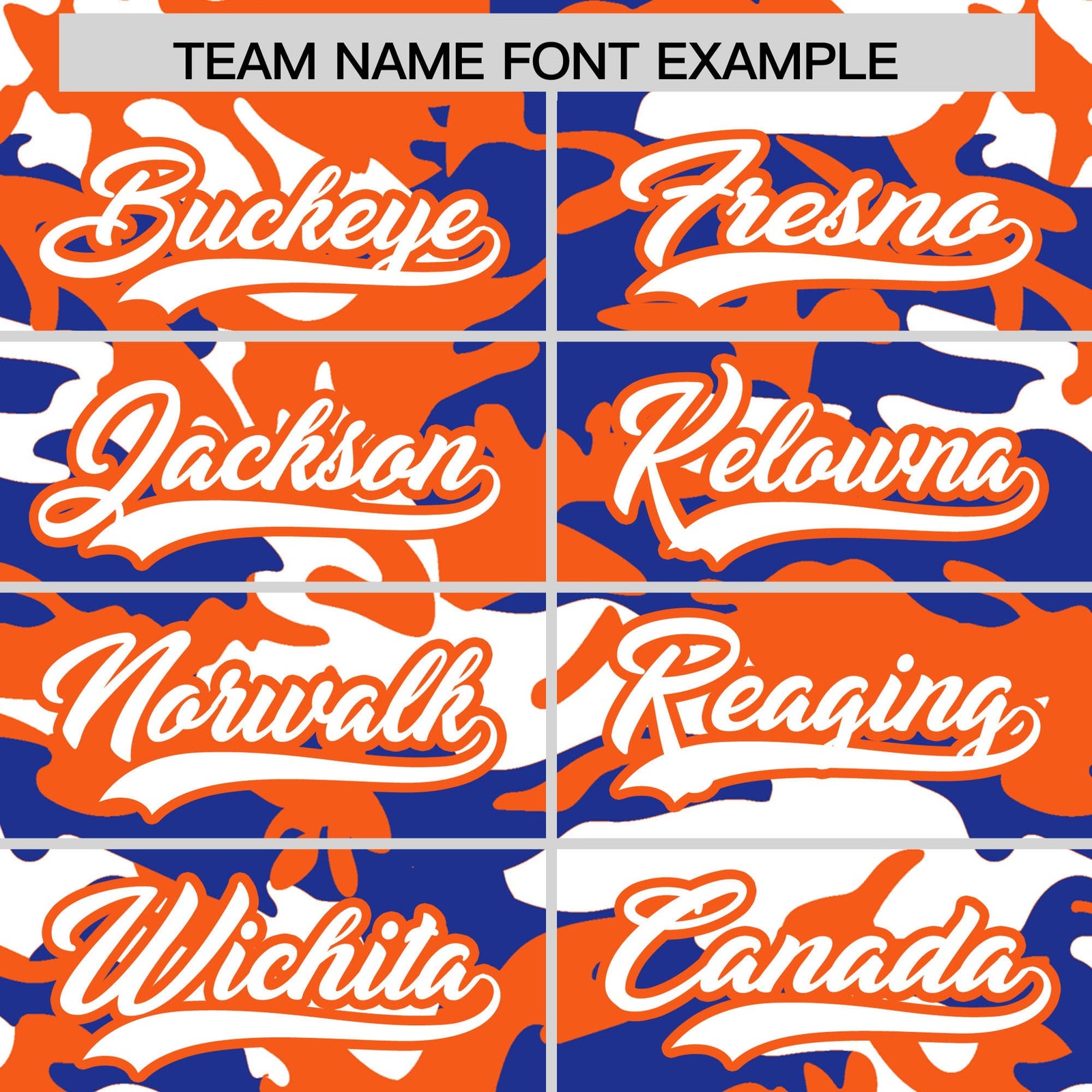 Custom Royal Blue Orange White Camo Gradient Fashion Baseball Jersey | Perfect for Training,Sublimation Printed & Stitched,Add Name and Numbern,Perfect for Teams | KXKSHOP