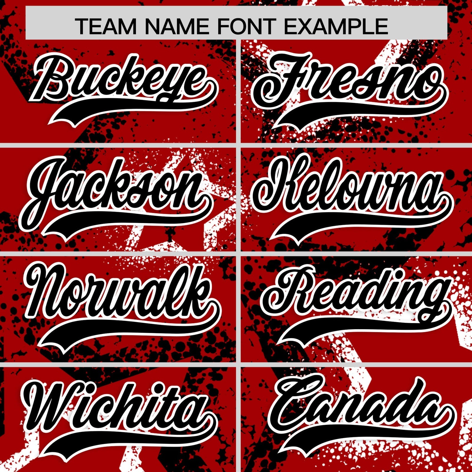 Custom Red White Black Star-Shaped Ink Texture Graffiti Pattern Baseball Jersey | Sublimation Printed & Stitched,Add Name and Numbern,Perfect for Parties,Perfect for Training | KXKSHOP