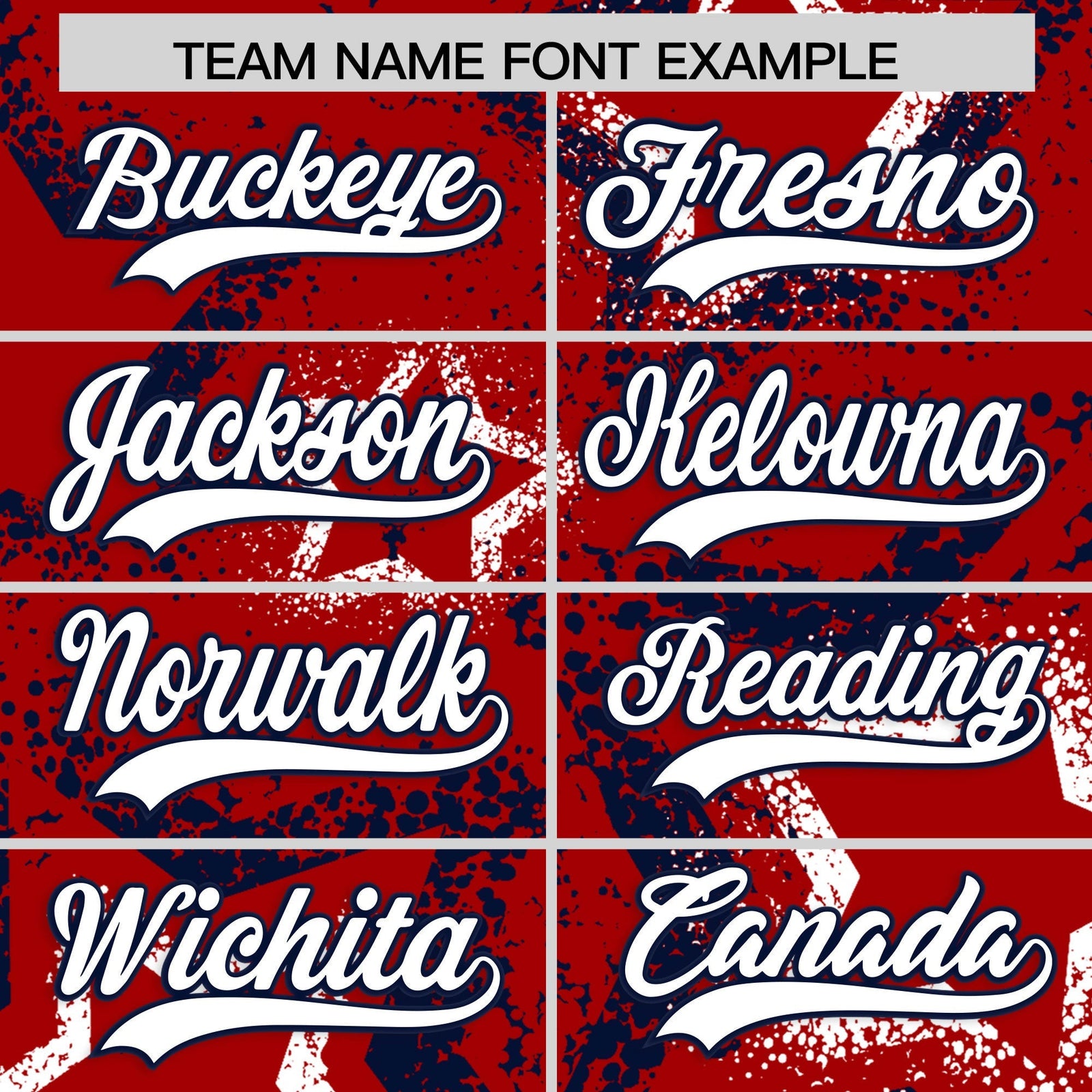 Custom Red White Navy Star-Shaped Ink Texture Graffiti Pattern Baseball Jersey | Sublimation Printed & Stitched,Add Name and Numbern,Perfect for Parties,Perfect for Training | KXKSHOP