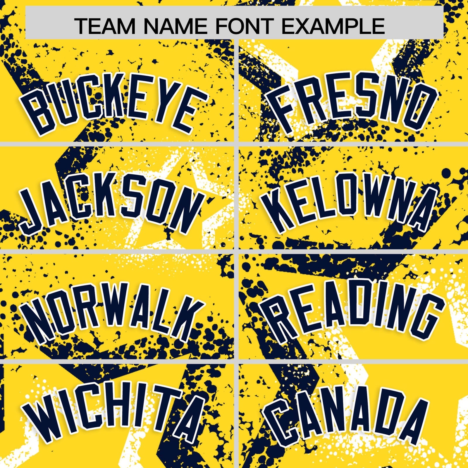 Custom Gold White Navy Star-Shaped Ink Texture Graffiti Pattern Baseball Jersey | Sublimation Printed & Stitched,Add Name and Numbern,Perfect for Parties,Perfect for Training | KXKSHOP