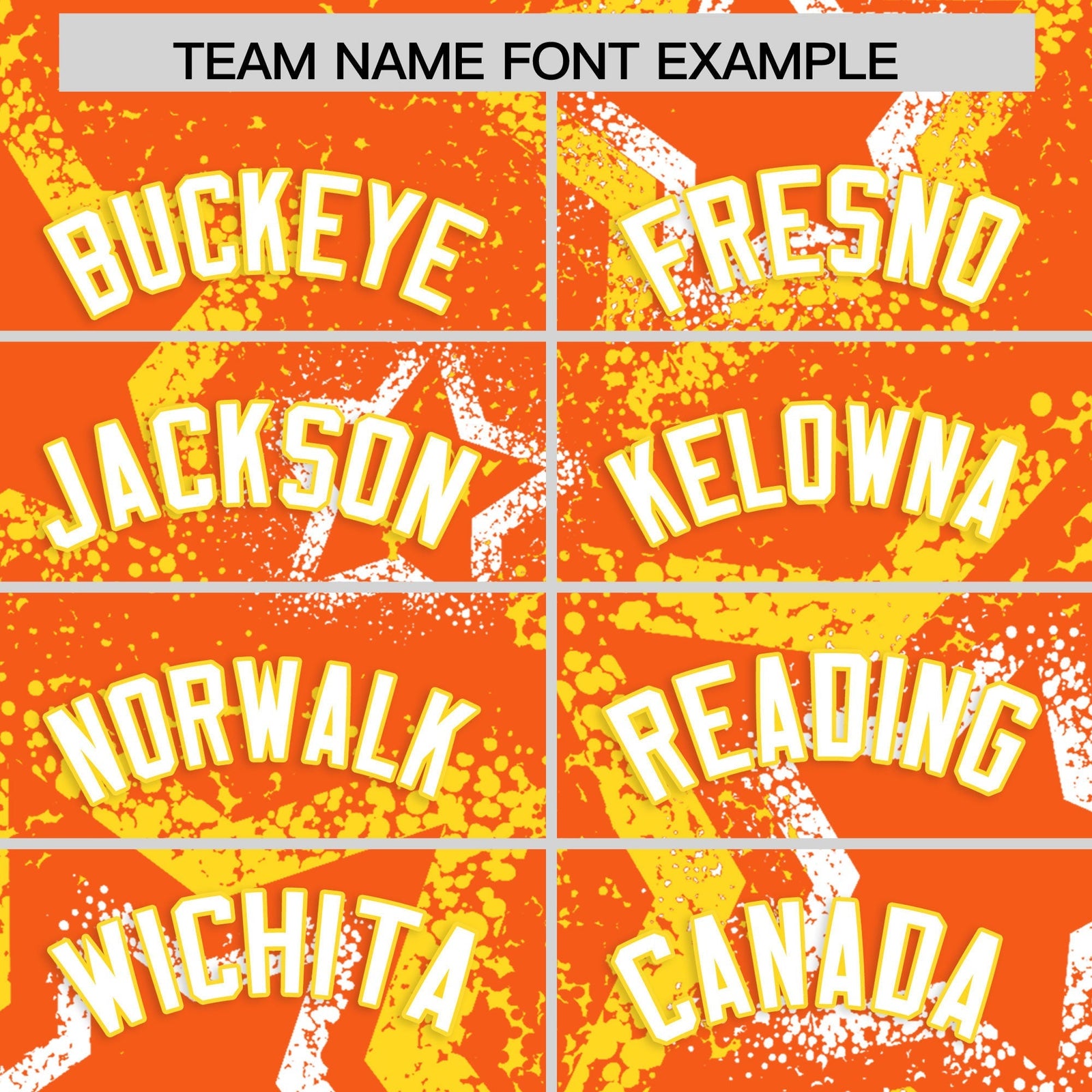 Custom Orange White Gold Star-Shaped Ink Texture Graffiti Pattern Baseball Jersey | Sublimation Printed & Stitched,Add Name and Numbern,Perfect for Parties,Perfect for Training | KXKSHOP