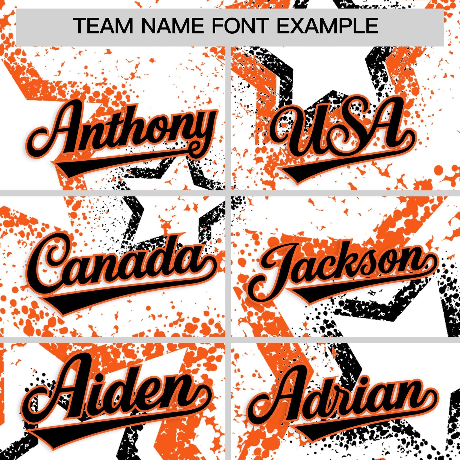 Custom White Orange Black Star-Shaped Ink Texture Graffiti Pattern Baseball Jersey | Sublimation Printed & Stitched,Add Name and Numbern,Perfect for Parties,Perfect for Training | KXKSHOP