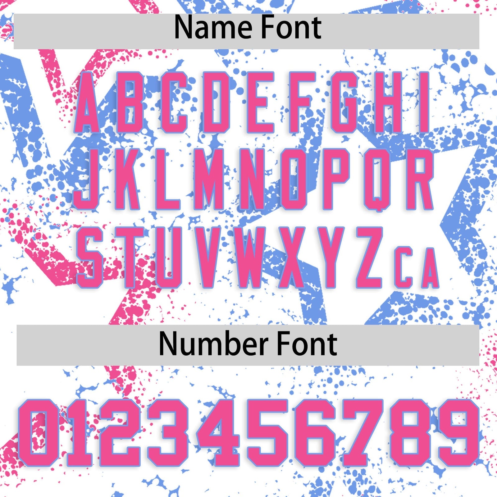 Custom White Light Blue Pink Star-Shaped Ink Texture Graffiti Pattern Baseball Jersey | Sublimation Printed & Stitched,Add Name and Numbern,Perfect for Parties,Perfect for Training | KXKSHOP