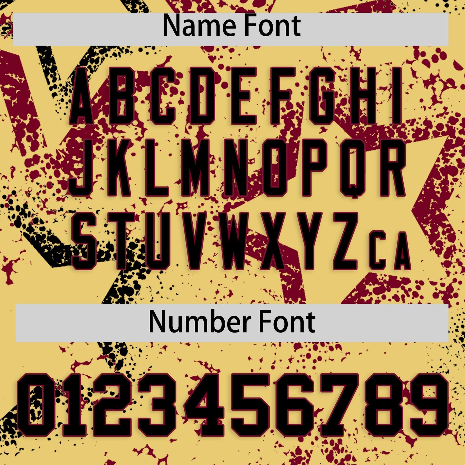 Custom Khaki Black Crimson Star-Shaped Ink Texture Graffiti Pattern Baseball Jersey | Sublimation Printed & Stitched,Add Name and Numbern,Perfect for Parties,Perfect for Training | KXKSHOP