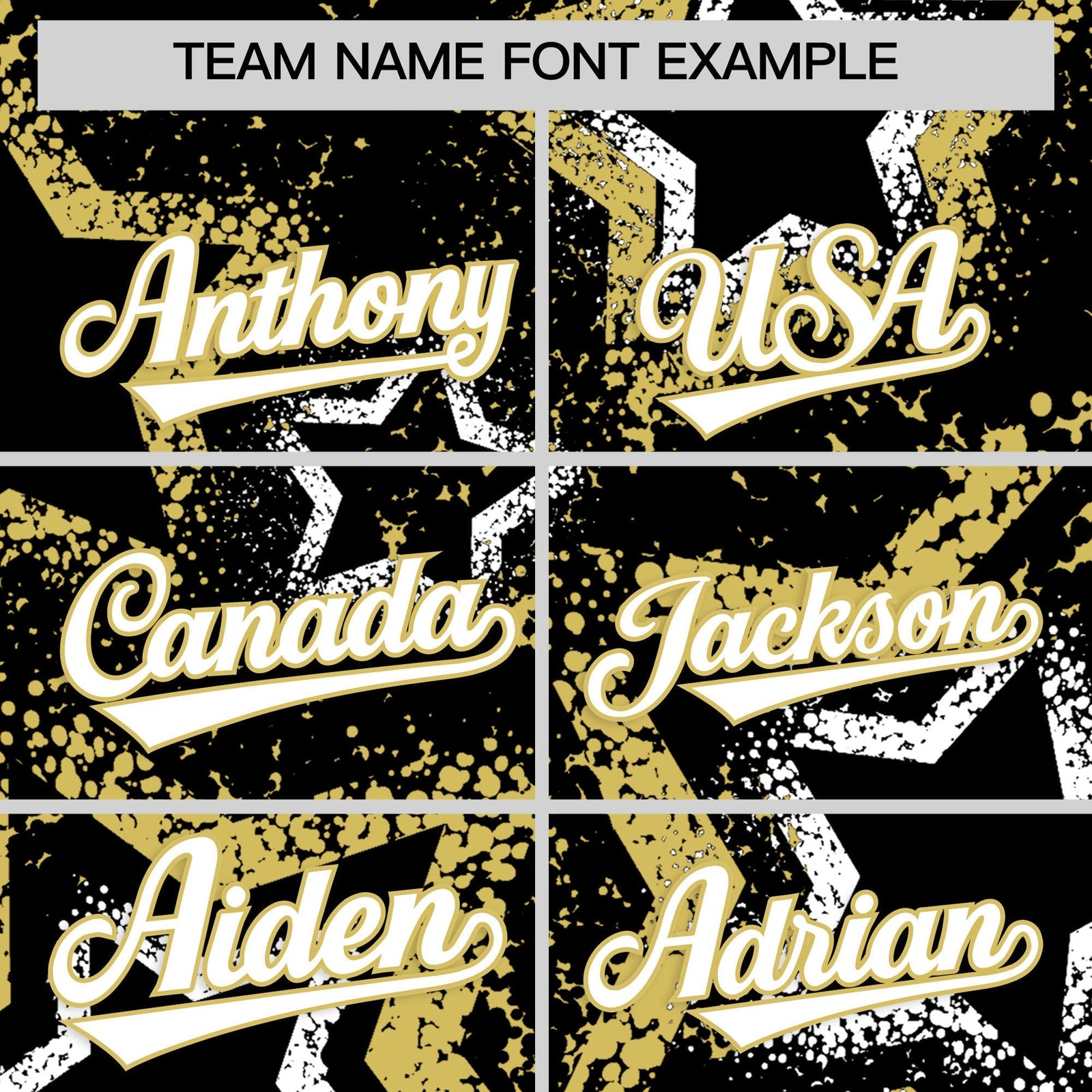 Custom Black White Old Gold Star-Shaped Ink Texture Graffiti Pattern Baseball Jersey | Sublimation Printed & Stitched,Add Name and Numbern,Perfect for Parties,Perfect for Training | KXKSHOP