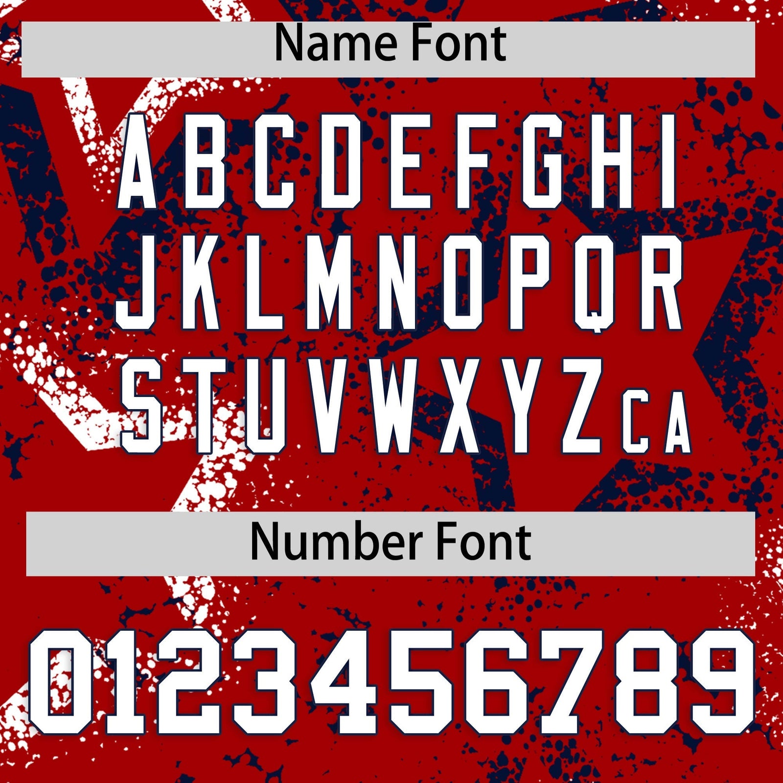 Custom Red White Navy Star-Shaped Ink Texture Graffiti Pattern Baseball Jersey | Sublimation Printed & Stitched,Add Name and Numbern,Perfect for Parties,Perfect for Training | KXKSHOP