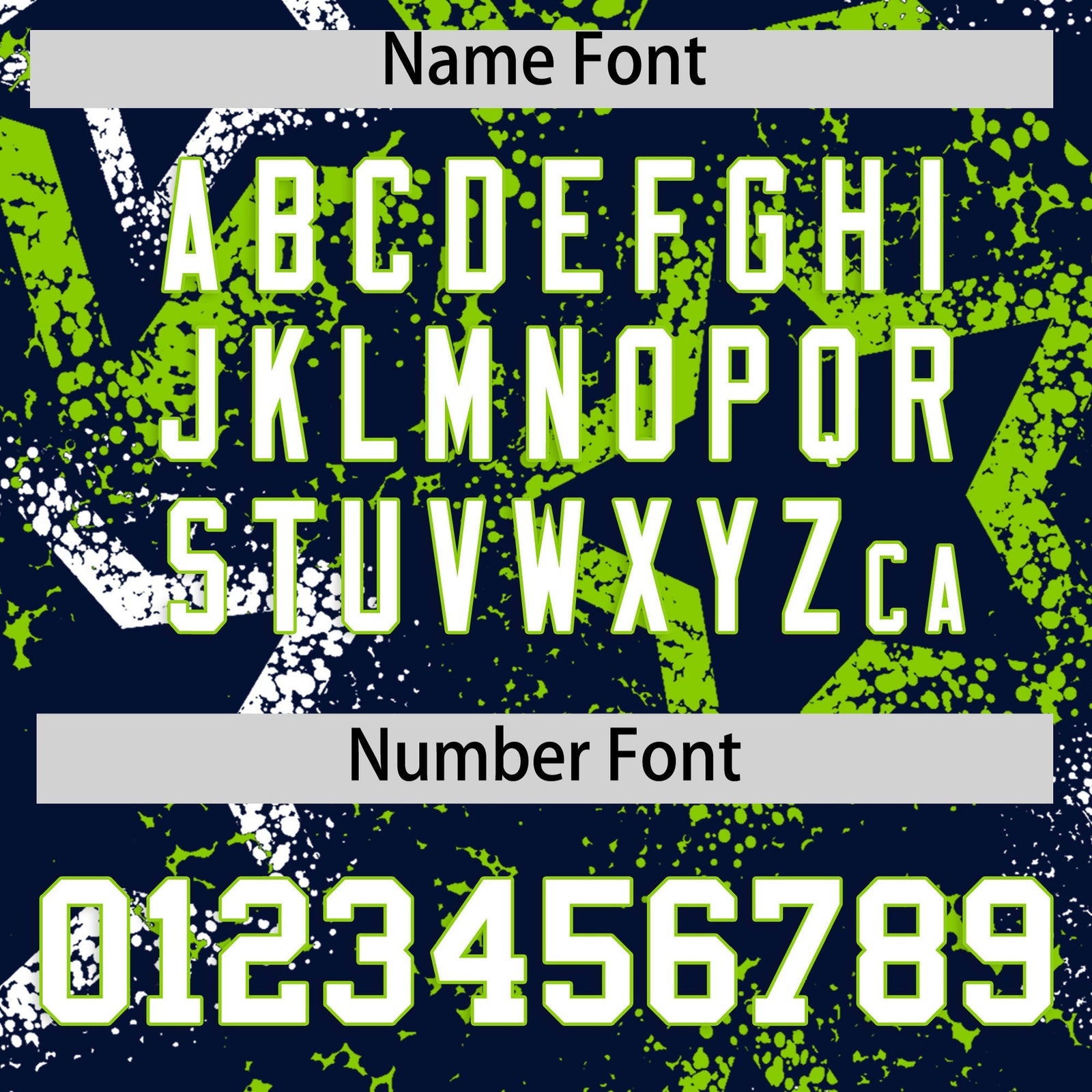 Custom Navy White Neon Green Star-Shaped Ink Texture Graffiti Pattern Baseball Jersey | Sublimation Printed & Stitched,Add Name and Numbern,Perfect for Parties,Perfect for Training | KXKSHOP