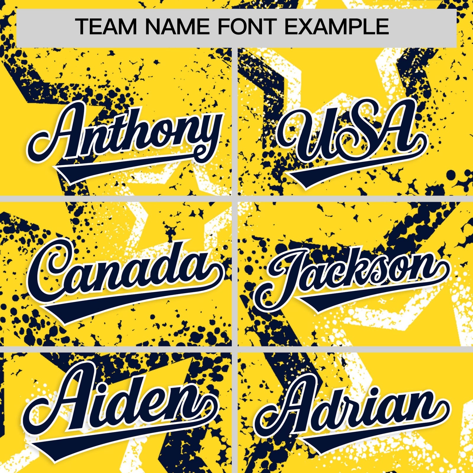 Custom Gold White Navy Star-Shaped Ink Texture Graffiti Pattern Baseball Jersey | Sublimation Printed & Stitched,Add Name and Numbern,Perfect for Parties,Perfect for Training | KXKSHOP