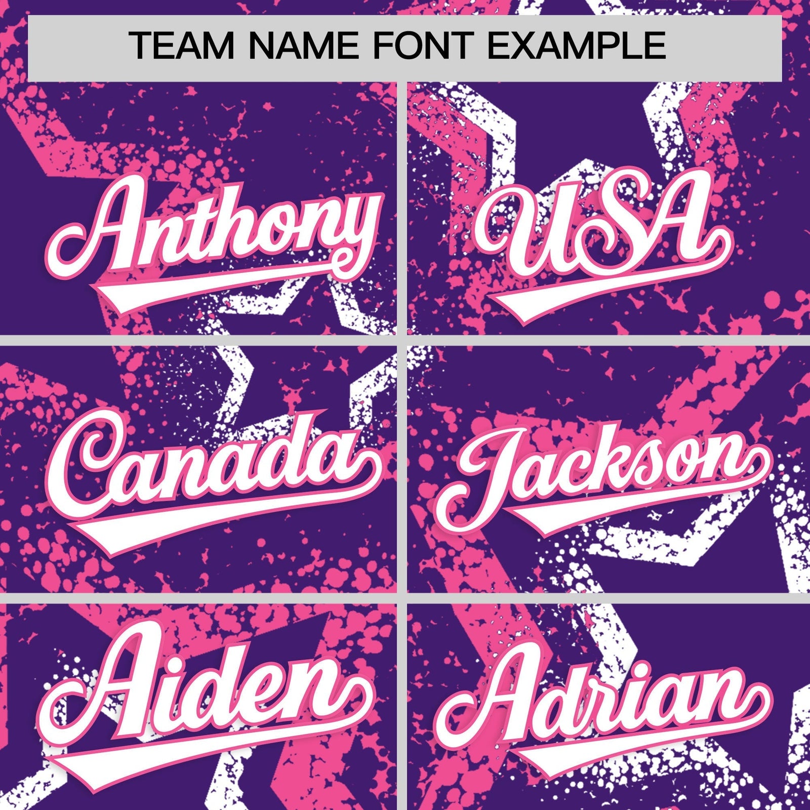 Custom Purple White Pink Star-Shaped Ink Texture Graffiti Pattern Baseball Jersey | Sublimation Printed & Stitched,Add Name and Numbern,Perfect for Parties,Perfect for Training | KXKSHOP