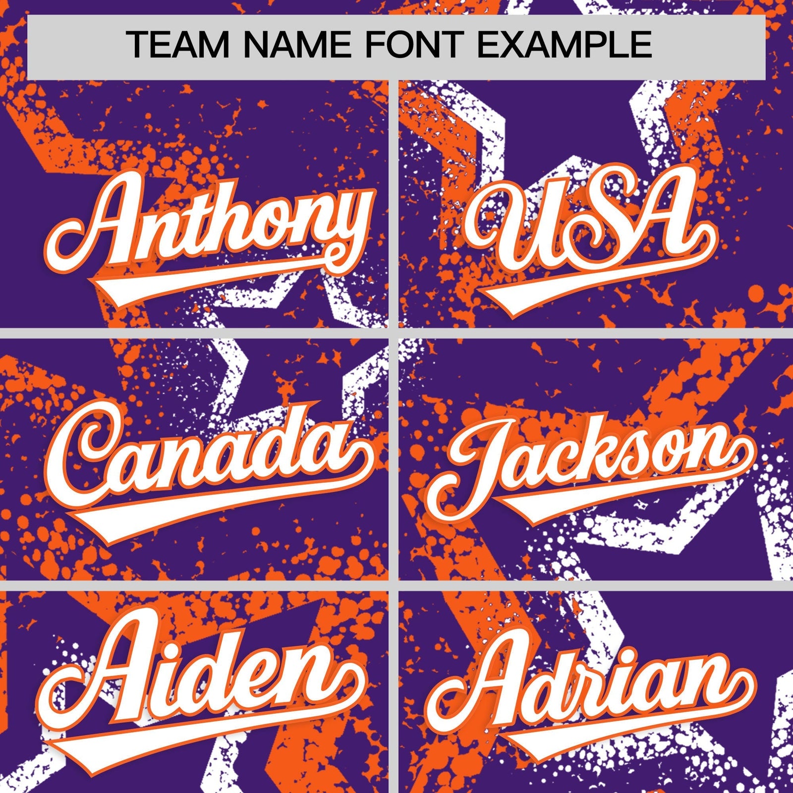 Custom Purple White Orange Star-Shaped Ink Texture Graffiti Pattern Baseball Jersey | Sublimation Printed & Stitched,Add Name and Numbern,Perfect for Parties,Perfect for Training | KXKSHOP