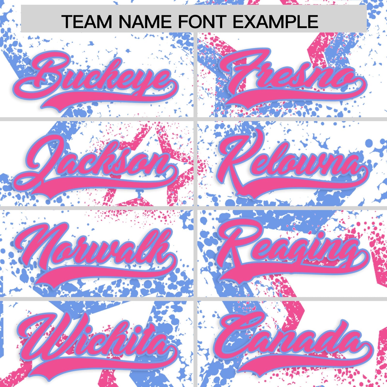 Custom White Light Blue Pink Star-Shaped Ink Texture Graffiti Pattern Baseball Jersey | Sublimation Printed & Stitched,Add Name and Numbern,Perfect for Parties,Perfect for Training | KXKSHOP