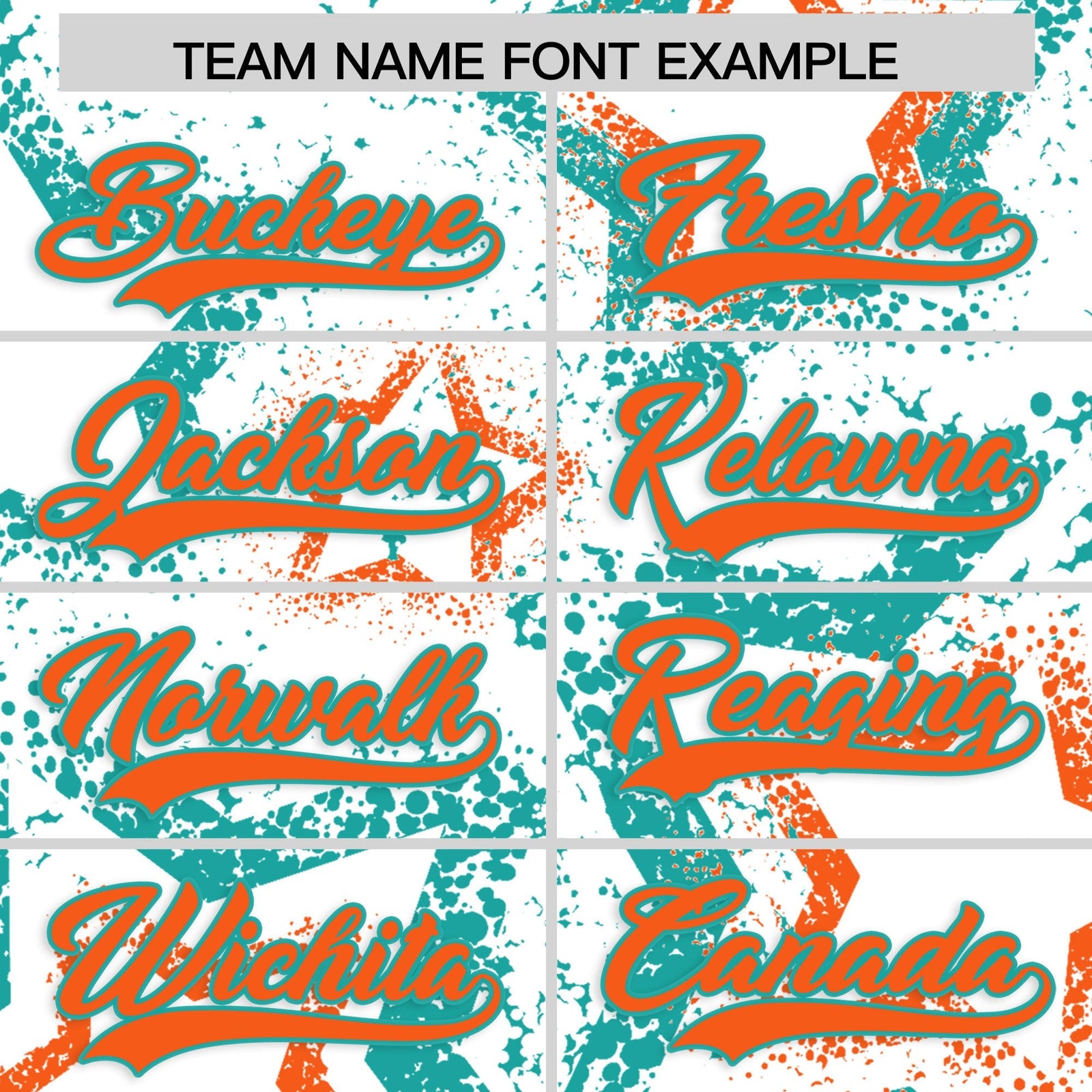 Custom White Aqua Orange Star-Shaped Ink Texture Graffiti Pattern Baseball Jersey | Sublimation Printed & Stitched,Add Name and Numbern,Perfect for Parties,Perfect for Training | KXKSHOP