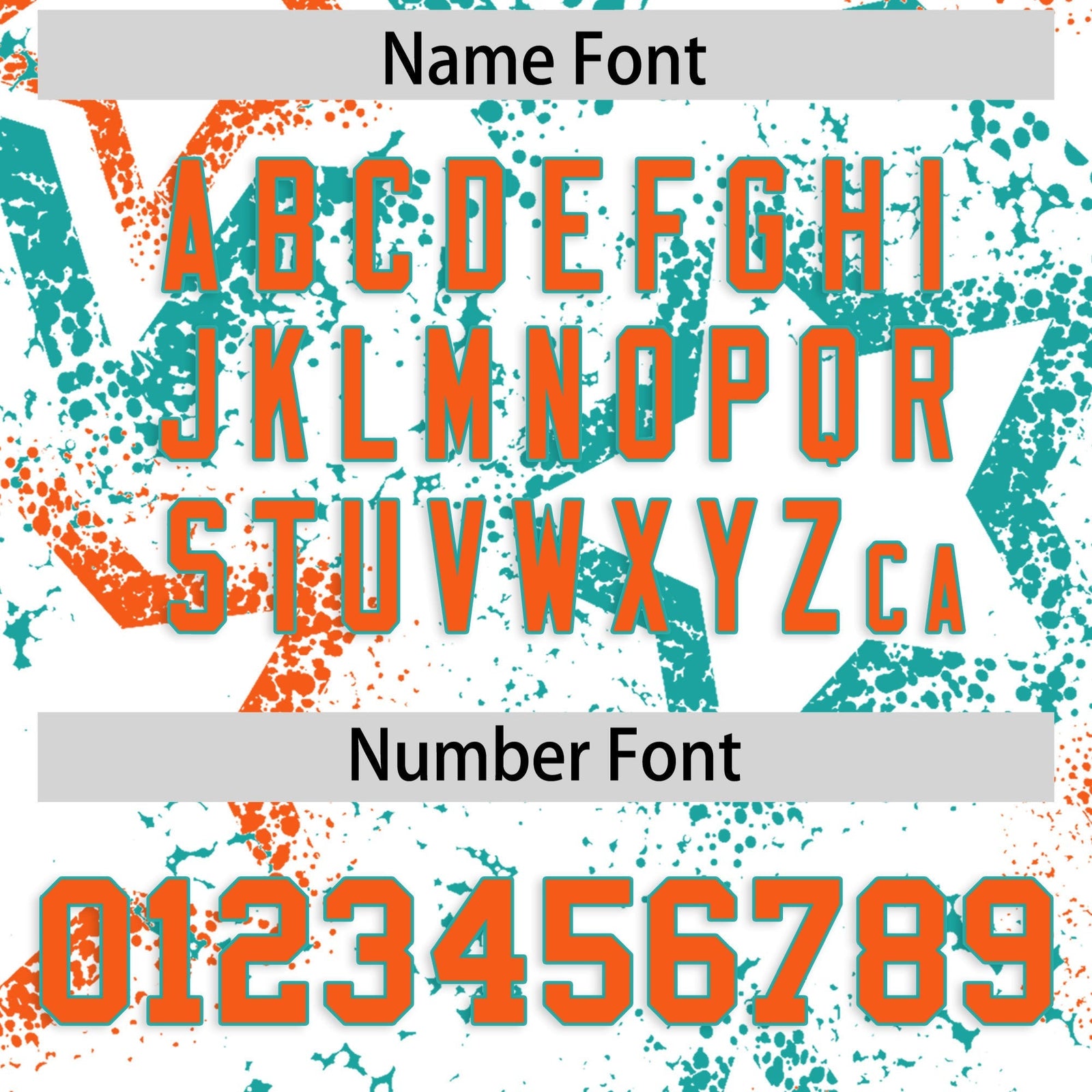 Custom White Aqua Orange Star-Shaped Ink Texture Graffiti Pattern Baseball Jersey | Sublimation Printed & Stitched,Add Name and Numbern,Perfect for Parties,Perfect for Training | KXKSHOP