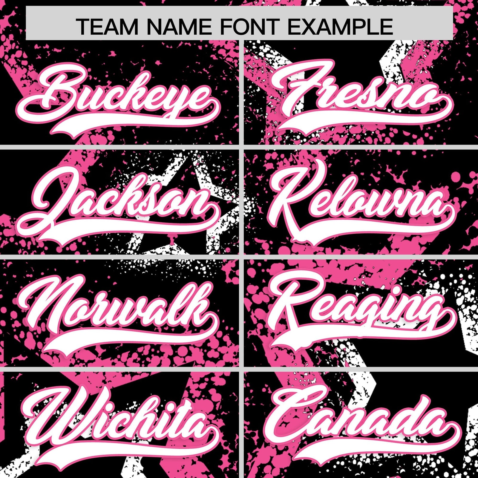 Custom Black White Pink Star-Shaped Ink Texture Graffiti Pattern Baseball Jersey | Sublimation Printed & Stitched,Add Name and Numbern,Perfect for Parties,Perfect for Training | KXKSHOP