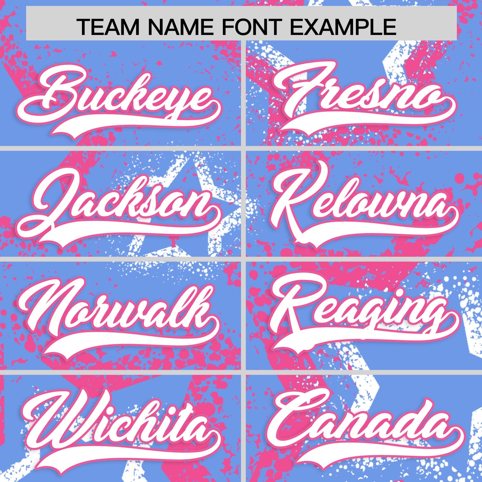 Custom Light Blue White Pink Star-Shaped Ink Texture Graffiti Pattern Baseball Jersey | Sublimation Printed & Stitched,Add Name and Numbern,Perfect for Parties,Perfect for Training | KXKSHOP