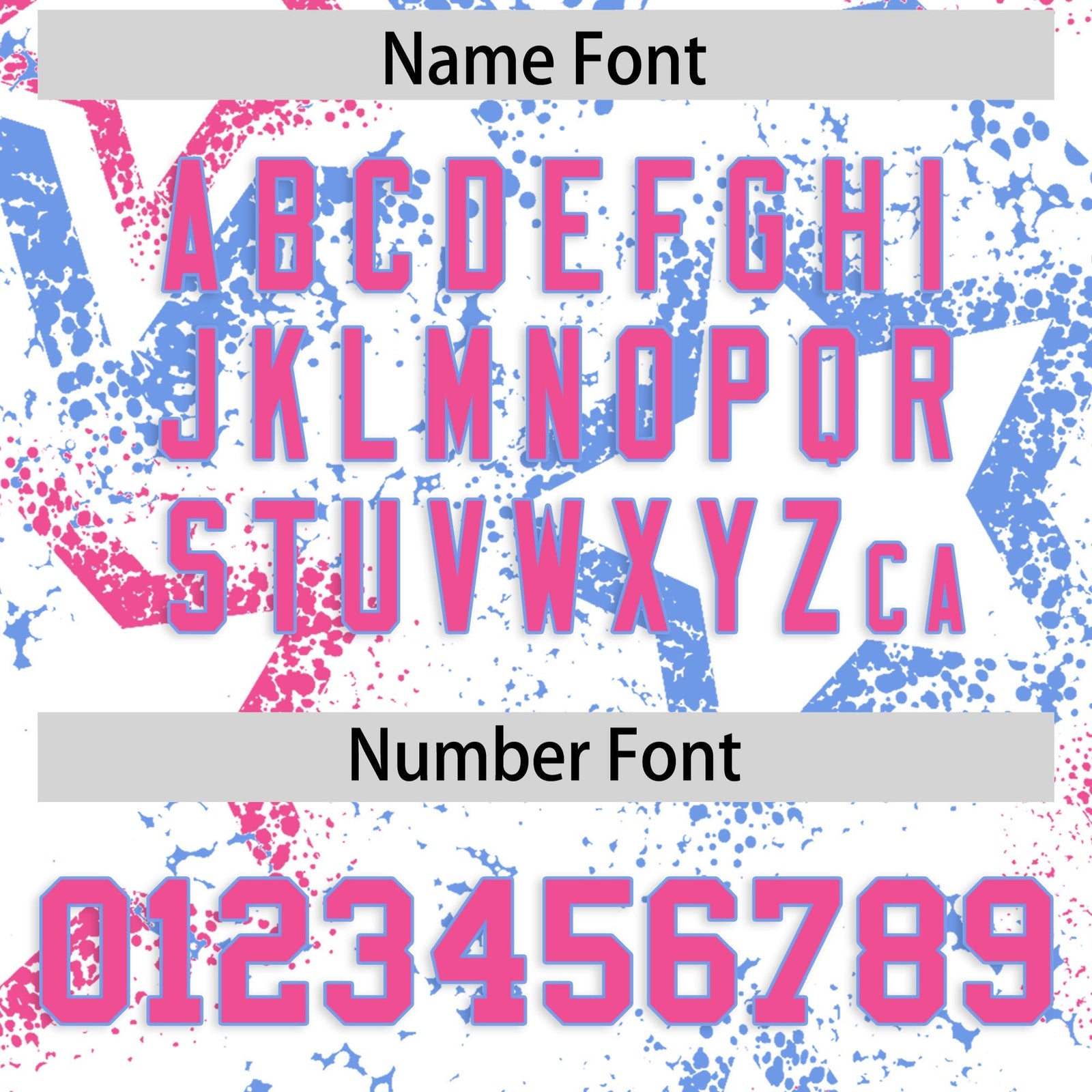 Custom White Light Blue Pink Star-Shaped Ink Texture Graffiti Pattern Baseball Jersey | Sublimation Printed & Stitched,Add Name and Numbern,Perfect for Parties,Perfect for Training | KXKSHOP