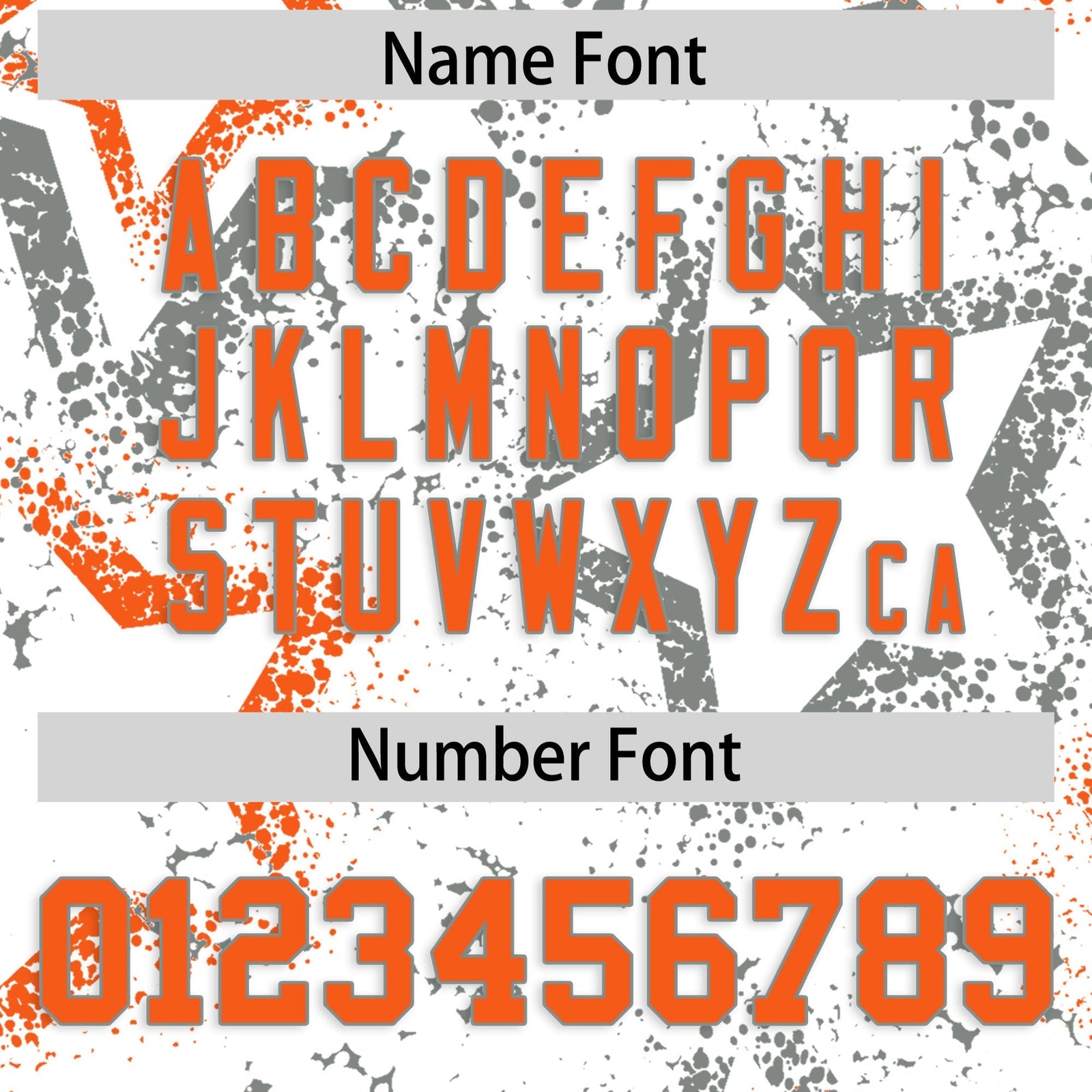 Custom White Orange Star-Shaped Ink Texture Graffiti Pattern Baseball Jersey | Sublimation Printed & Stitched,Add Name and Numbern,Perfect for Parties,Perfect for Training | KXKSHOP
