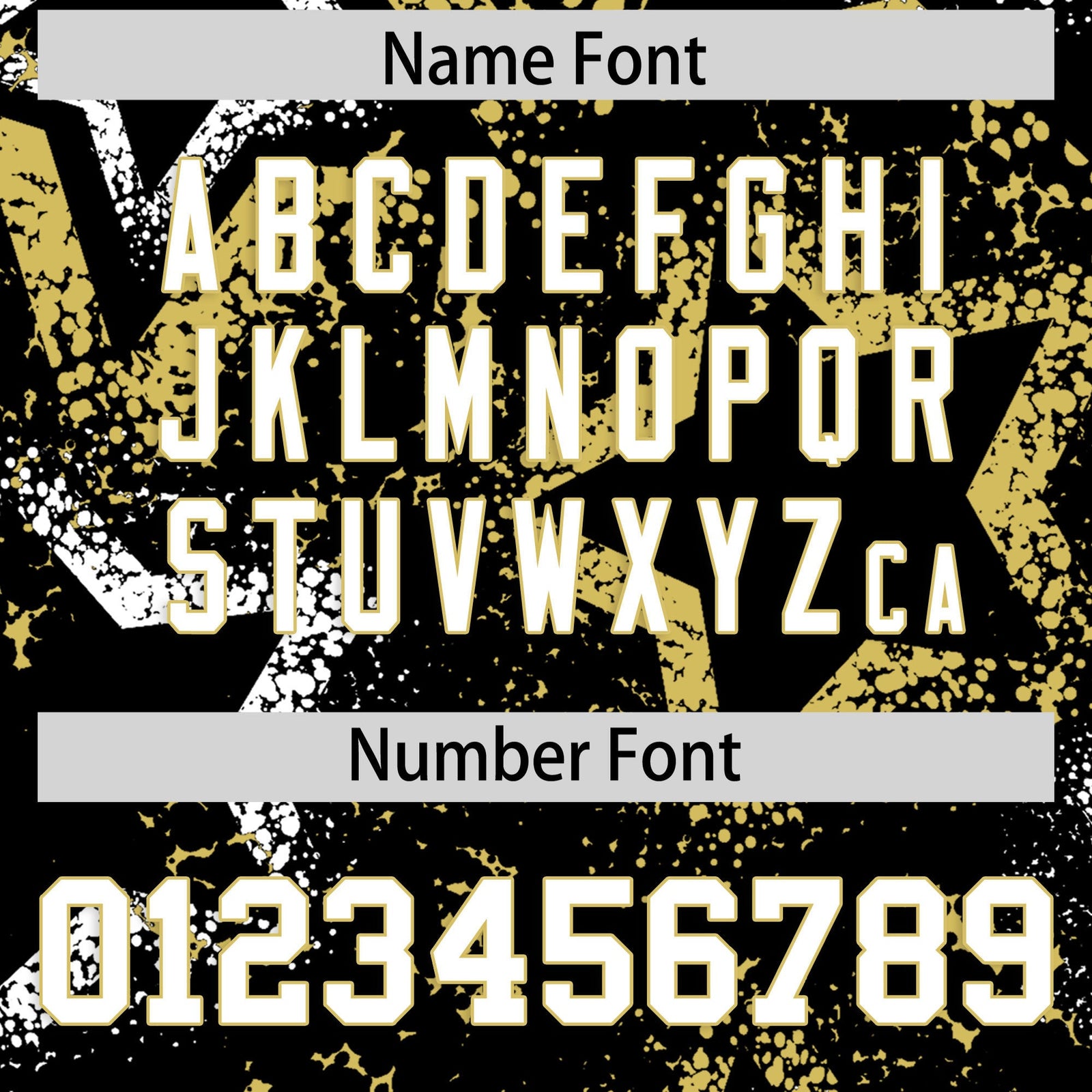 Custom Black White Old Gold Star-Shaped Ink Texture Graffiti Pattern Baseball Jersey | Sublimation Printed & Stitched,Add Name and Numbern,Perfect for Parties,Perfect for Training | KXKSHOP