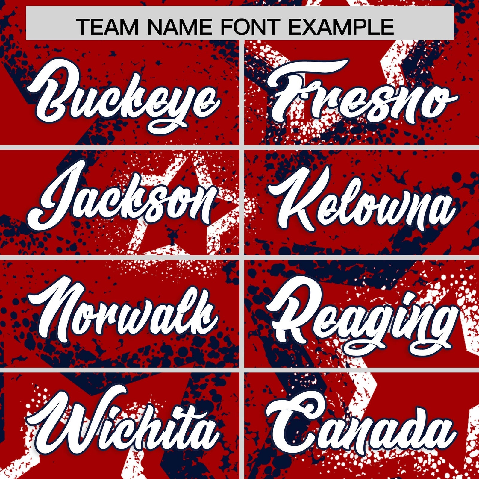 Custom Red White Navy Star-Shaped Ink Texture Graffiti Pattern Baseball Jersey | Sublimation Printed & Stitched,Add Name and Numbern,Perfect for Parties,Perfect for Training | KXKSHOP