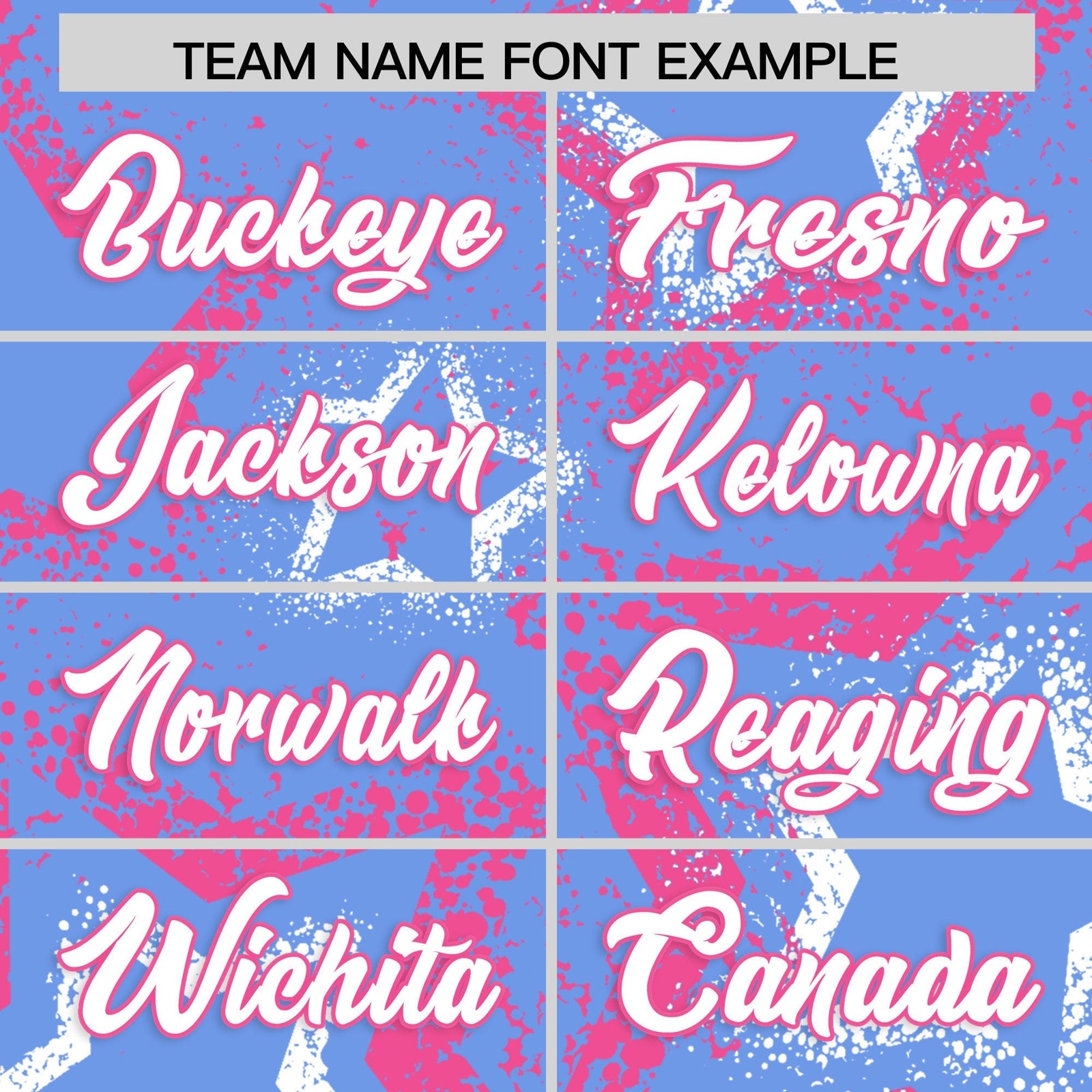 Custom Light Blue White Pink Star-Shaped Ink Texture Graffiti Pattern Baseball Jersey | Sublimation Printed & Stitched,Add Name and Numbern,Perfect for Parties,Perfect for Training | KXKSHOP