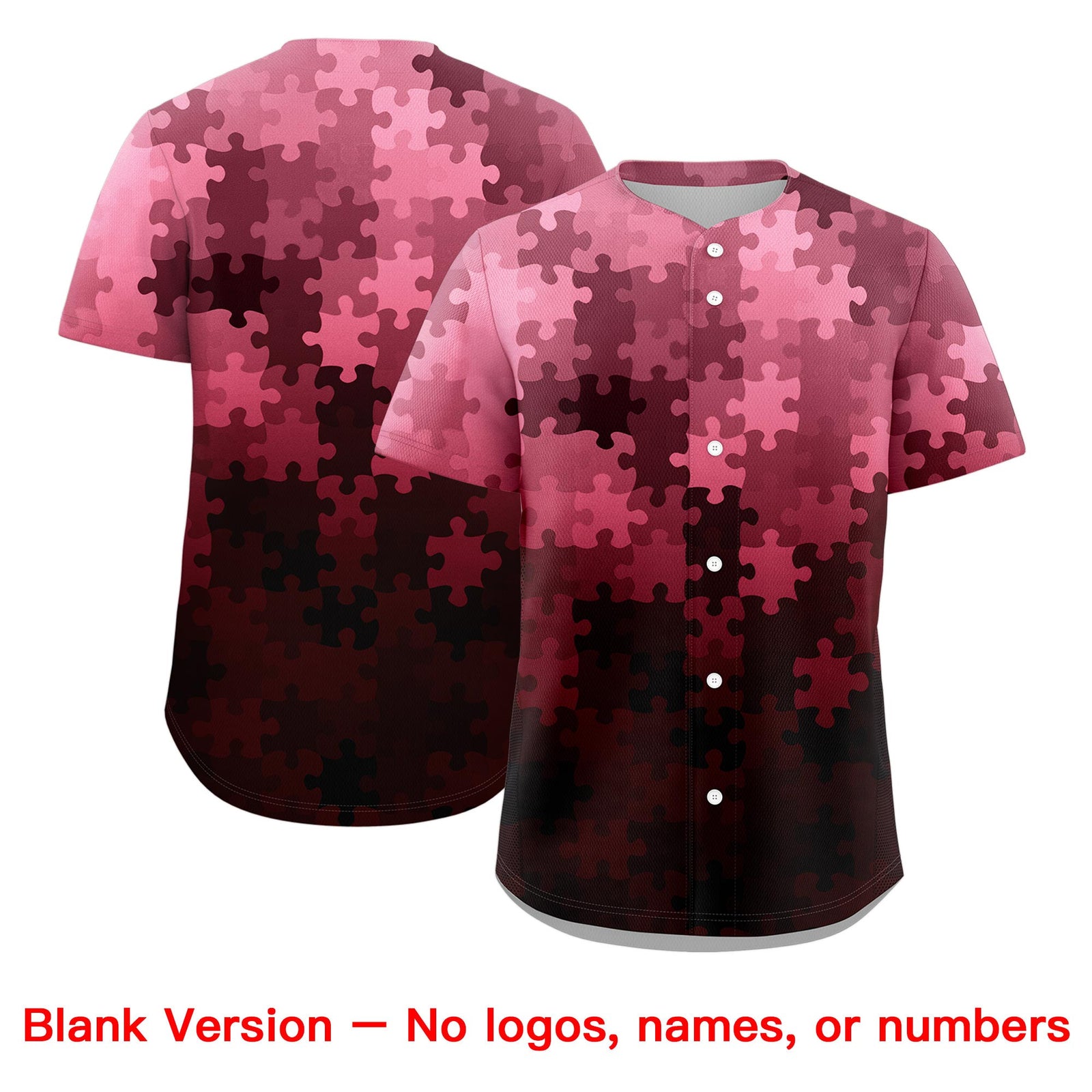 Custom Khaki Crimson Puzzle Elements Baseball Jersey | Sublimation Printed & Stitched,Add Name and Numbern,Perfect for Teams | KXKSHOP
