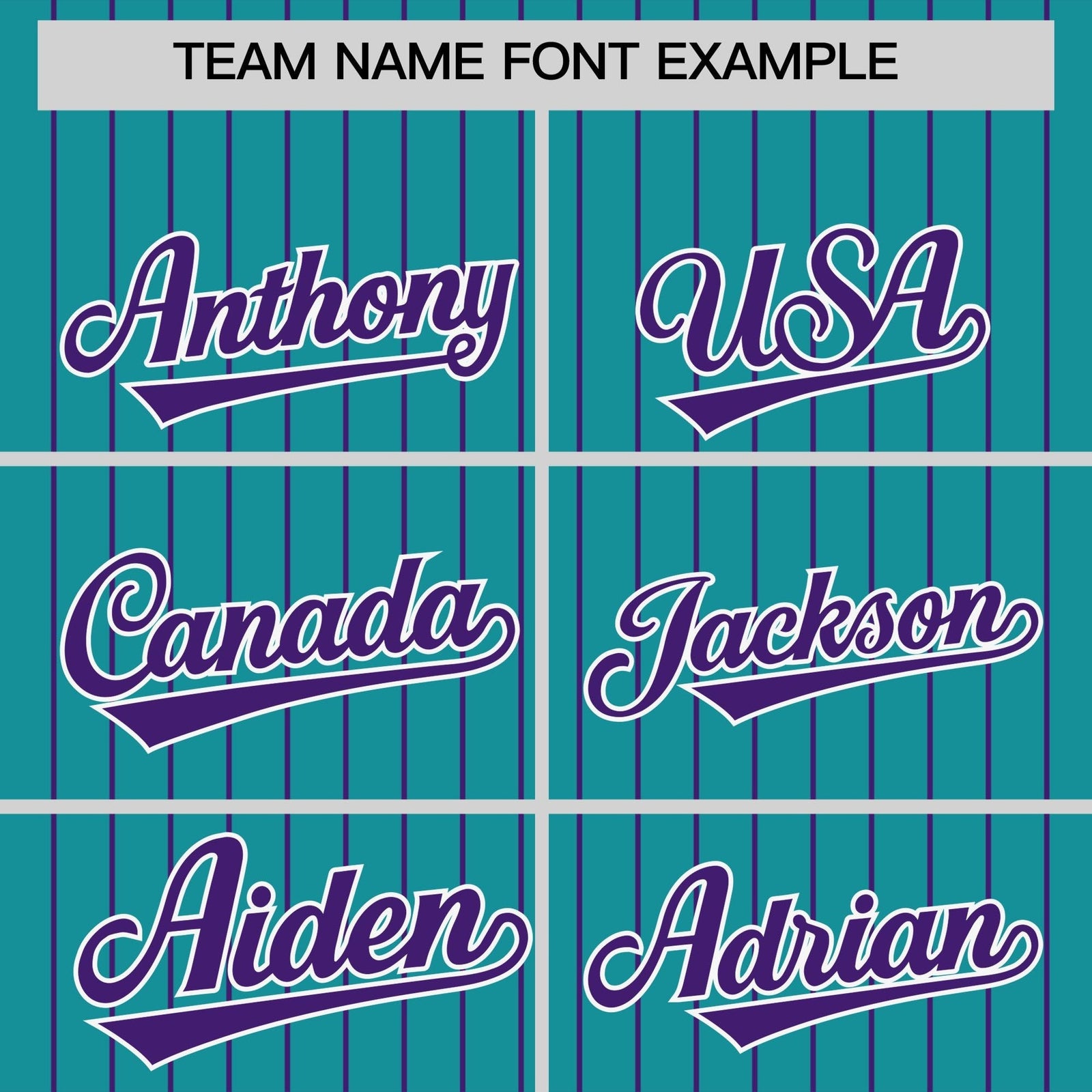 Custom Teal Purple Pinstripe Personalized Two-Tone Authentic Baseball Jersey