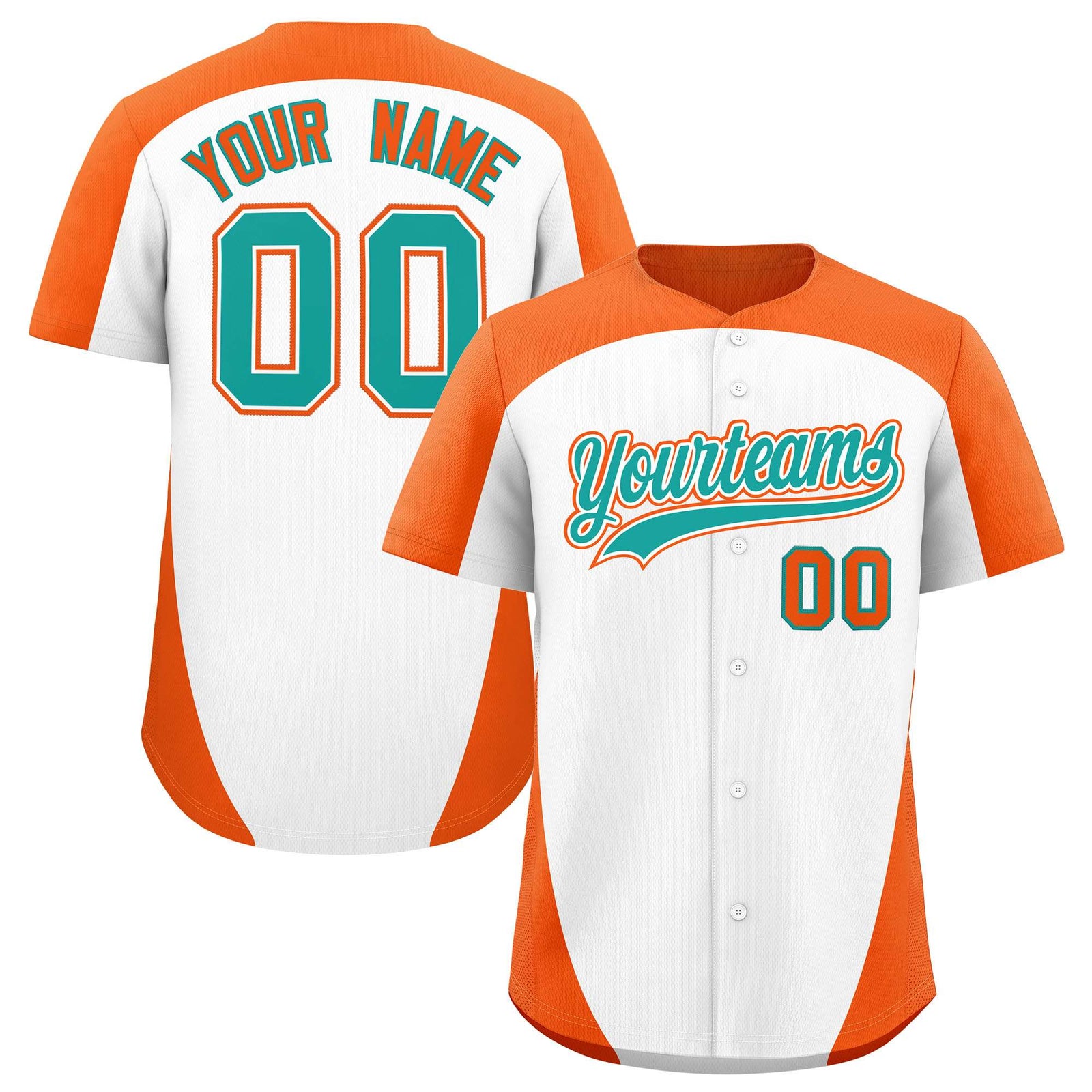 Custom White Orange Personalized Edge Color Block Authentic Baseball Jersey
