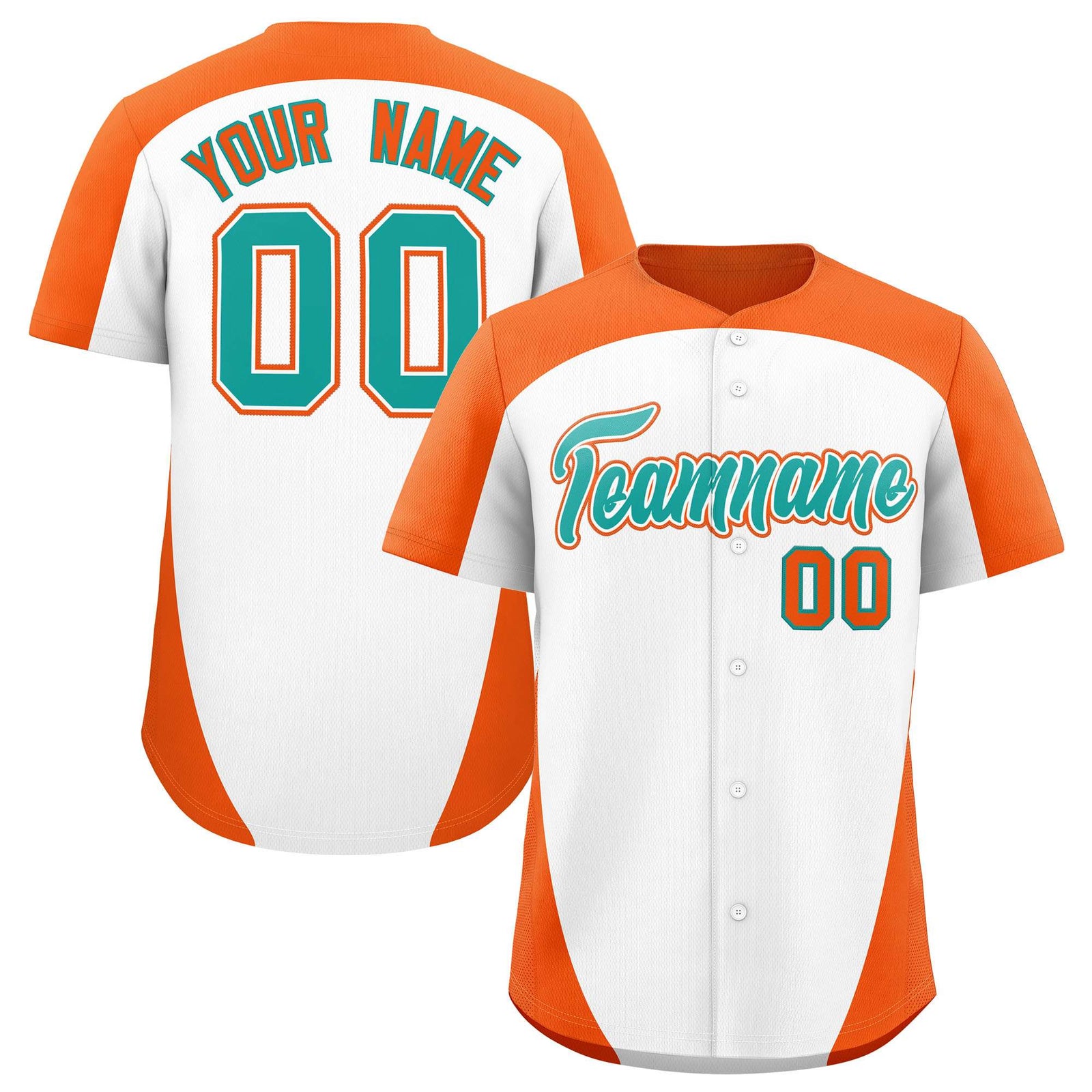 Custom White Orange Personalized Edge Color Block Authentic Baseball Jersey