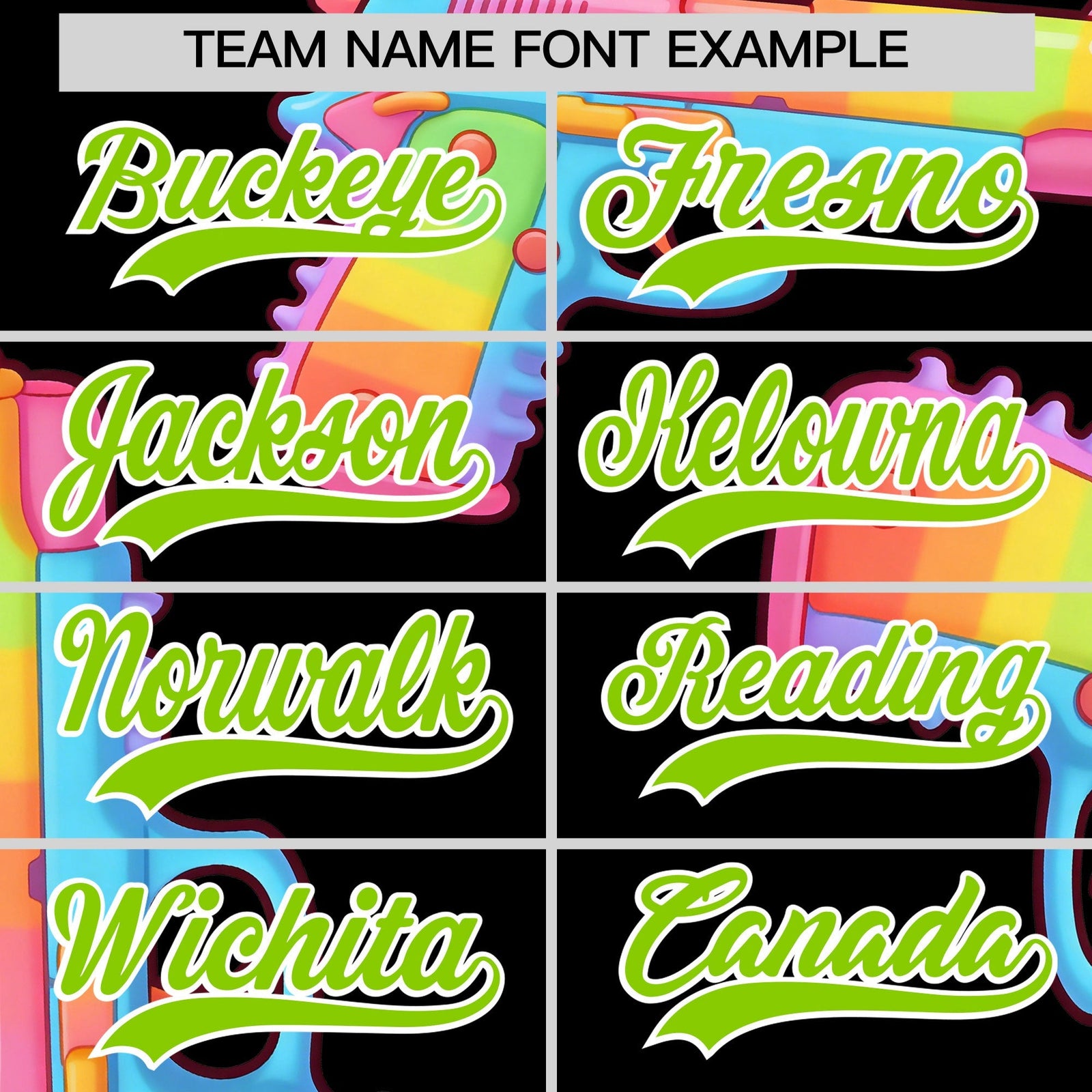Custom Youth Baseball Jersey Black Neon Green Sugar-Coated Firepower Graffiti Pattern Hip-hop