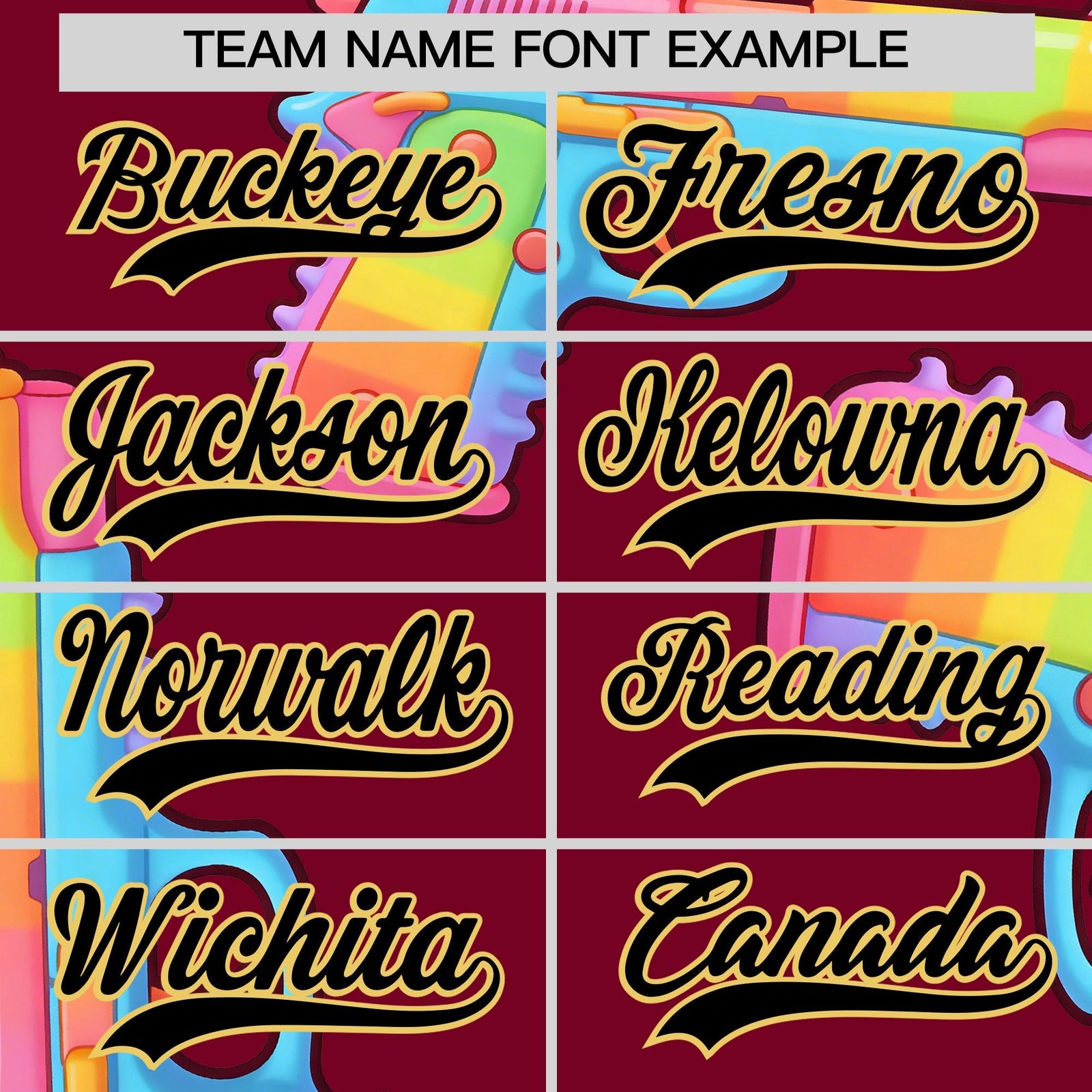 Custom Youth Baseball Jersey Crimson Black Khaki Sugar-Coated Firepower Graffiti Pattern Street Style
