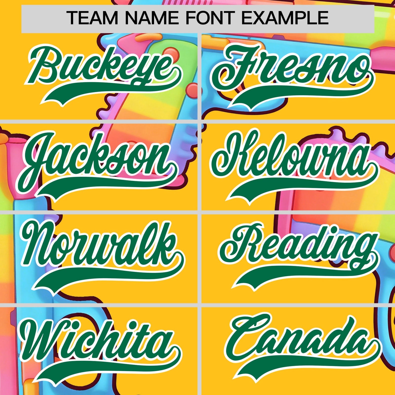 Custom Youth Baseball Jersey Yellow Kelly Green Sugar-Coated Firepower Graffiti Pattern Urban Fashion