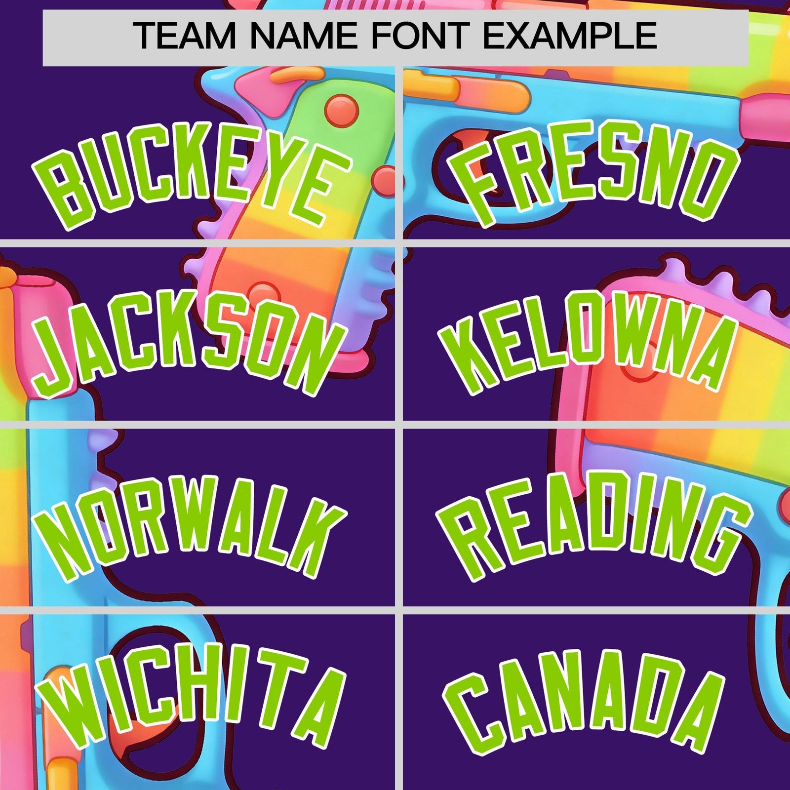Custom Youth Baseball Jersey Purple Neon Green Sugar-Coated Firepower Graffiti Pattern Urban Fashion