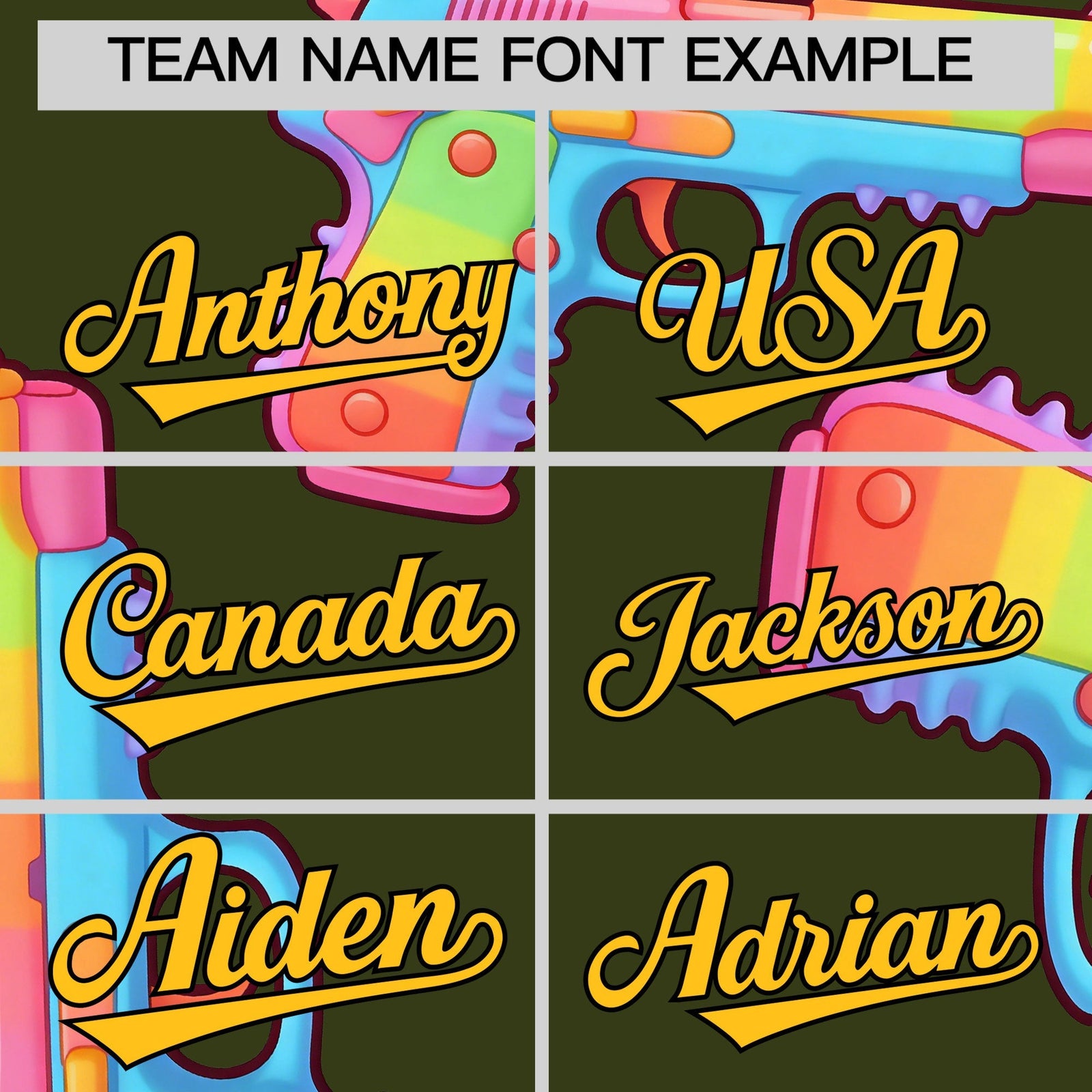 Custom Youth Baseball Jersey Olive Yellow Sugar-Coated Firepower Graffiti Pattern Street Style