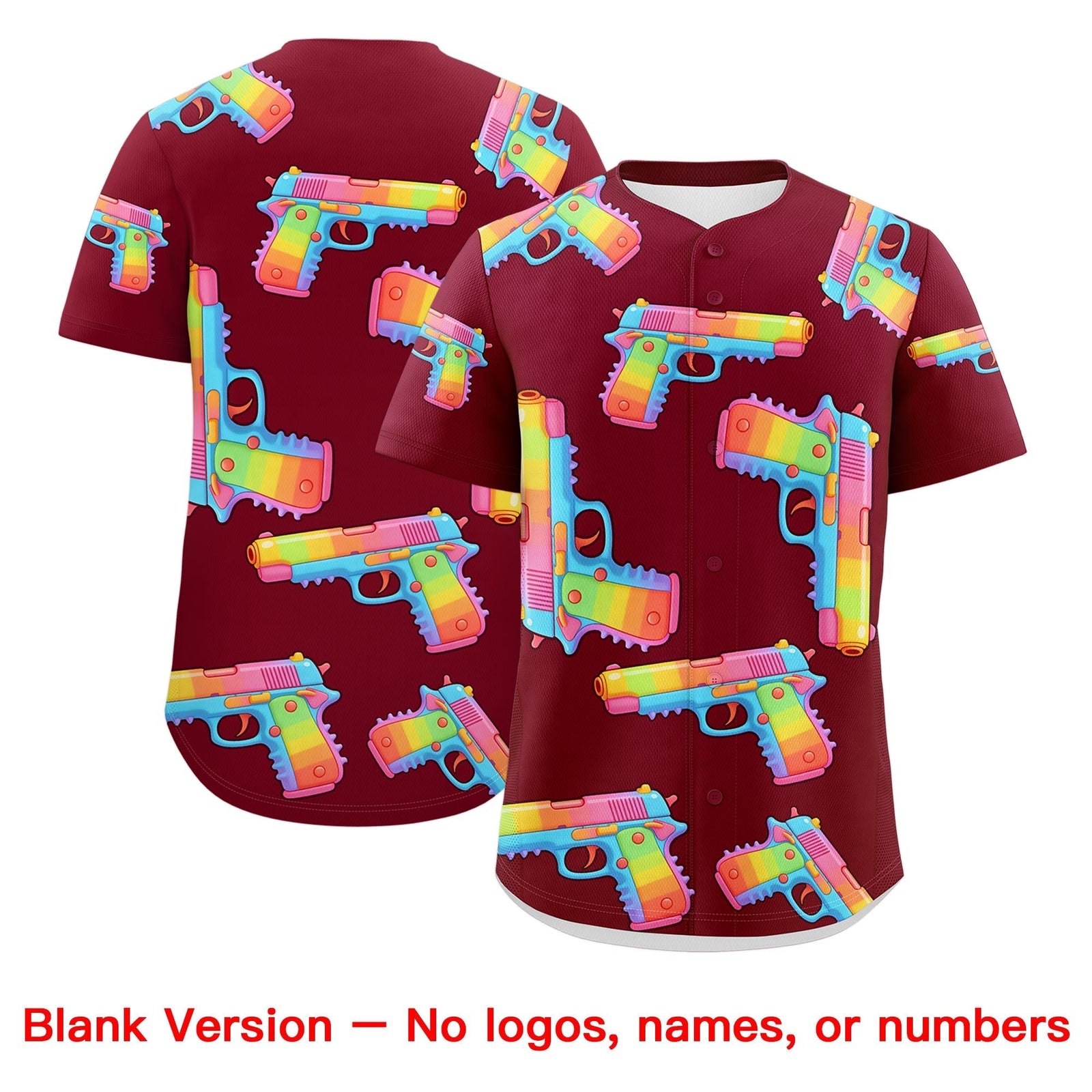 Custom Youth Baseball Jersey Crimson Black Khaki Sugar-Coated Firepower Graffiti Pattern Street Style