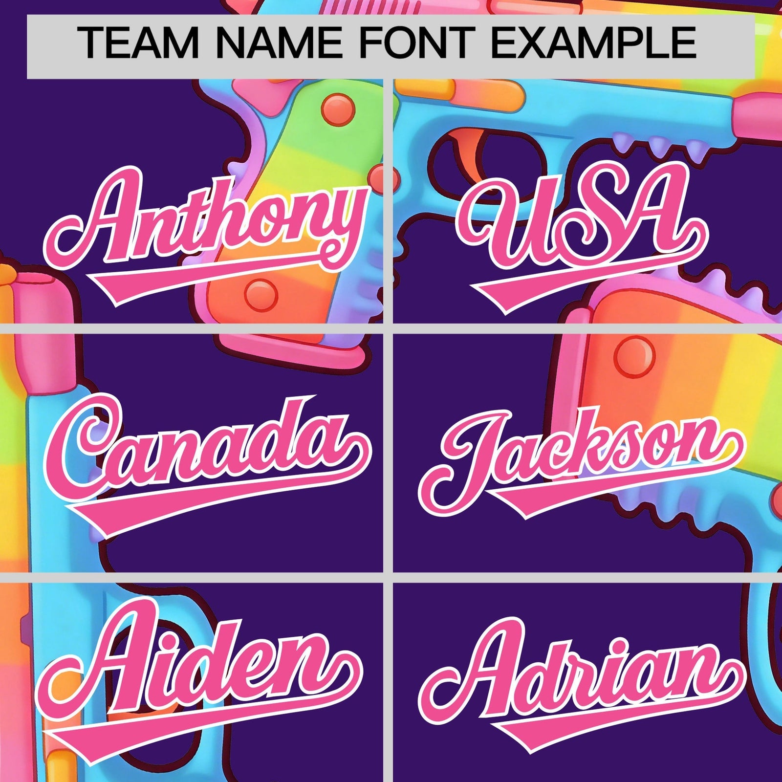 Custom Youth Baseball Jersey Purple Pink Sugar-Coated Firepower Graffiti Pattern Street Style