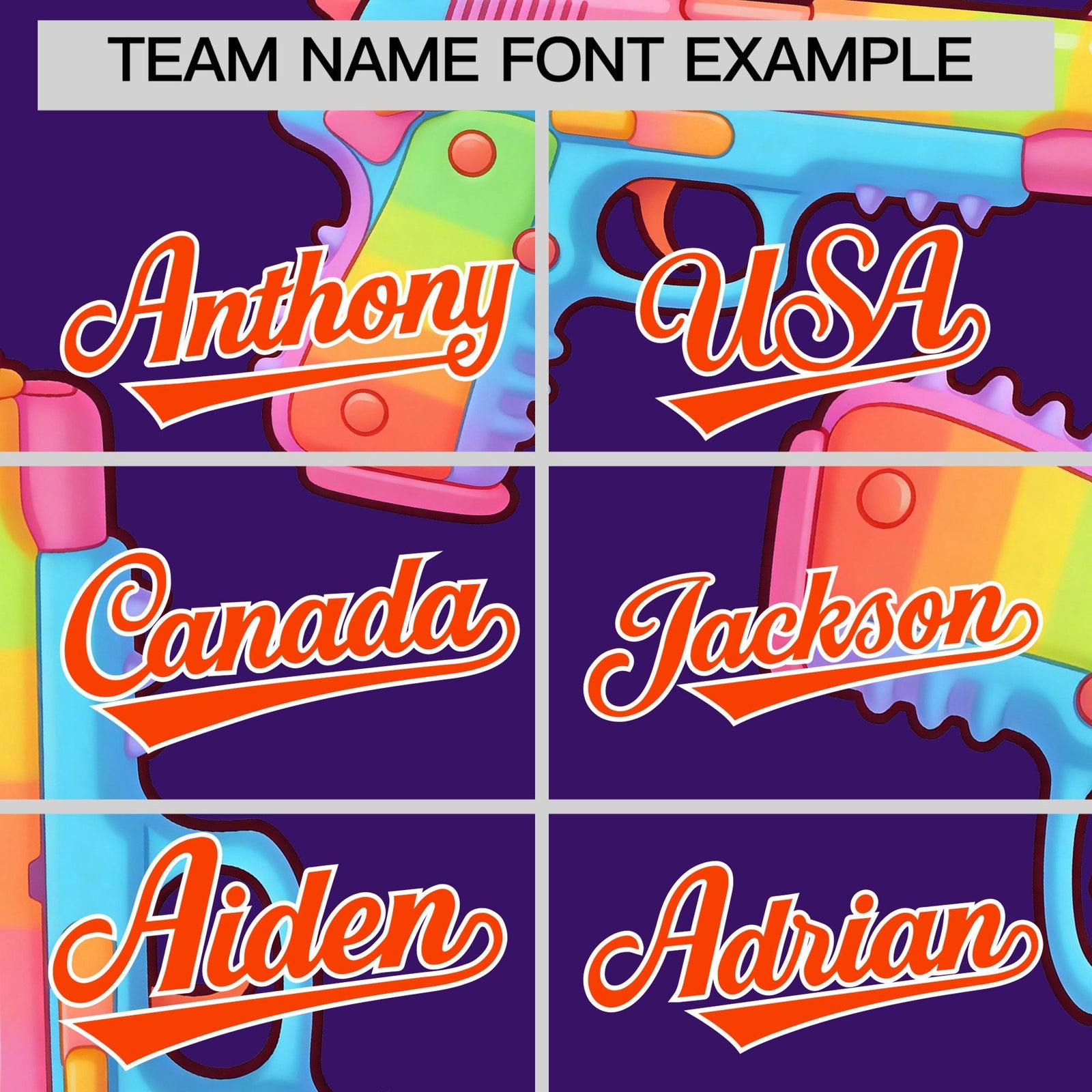 Custom Youth Baseball Jersey Purple Orange Sugar-Coated Firepower Graffiti Pattern Hip-hop