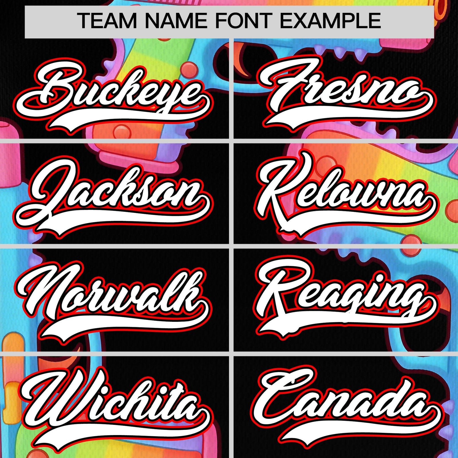 Custom Youth Baseball Jersey Black White Sugar-Coated Firepower Graffiti Pattern Street Style