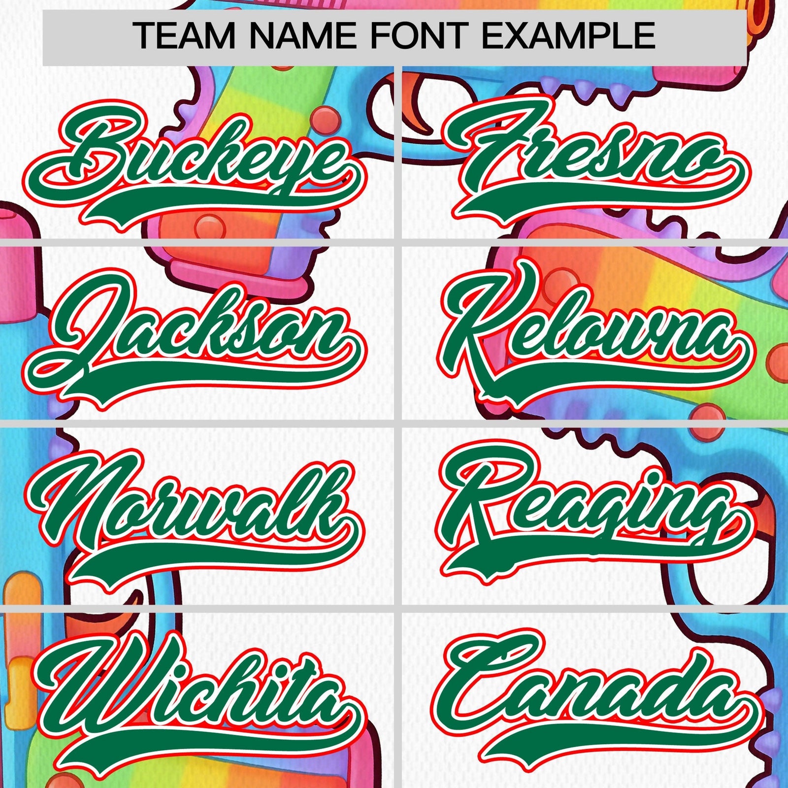 Custom Youth Baseball Jersey White Kelly Green Sugar-Coated Firepower Graffiti Pattern Hip-hop
