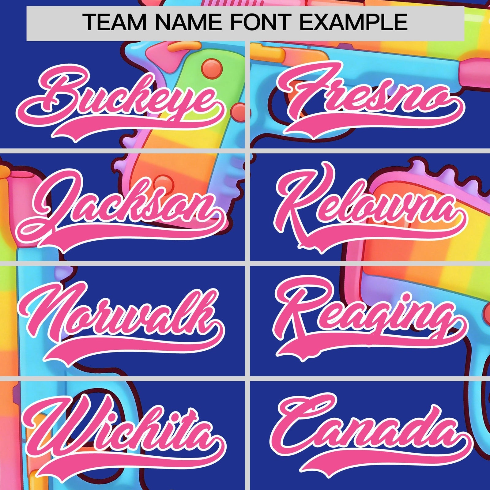 Custom Youth Baseball Jersey Royal Blue Pink Sugar-Coated Firepower Graffiti Pattern Urban Fashion