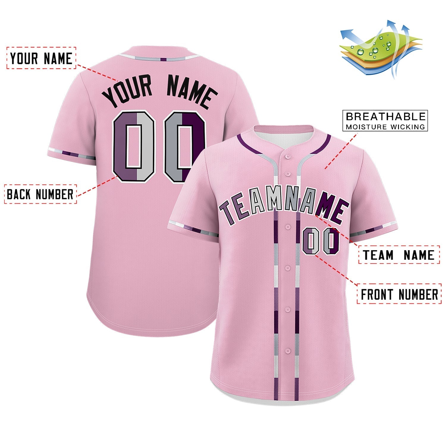 Custom Light Pink Genderless For Pride Month Classic Style Baseball Jersey| KXKSHOP