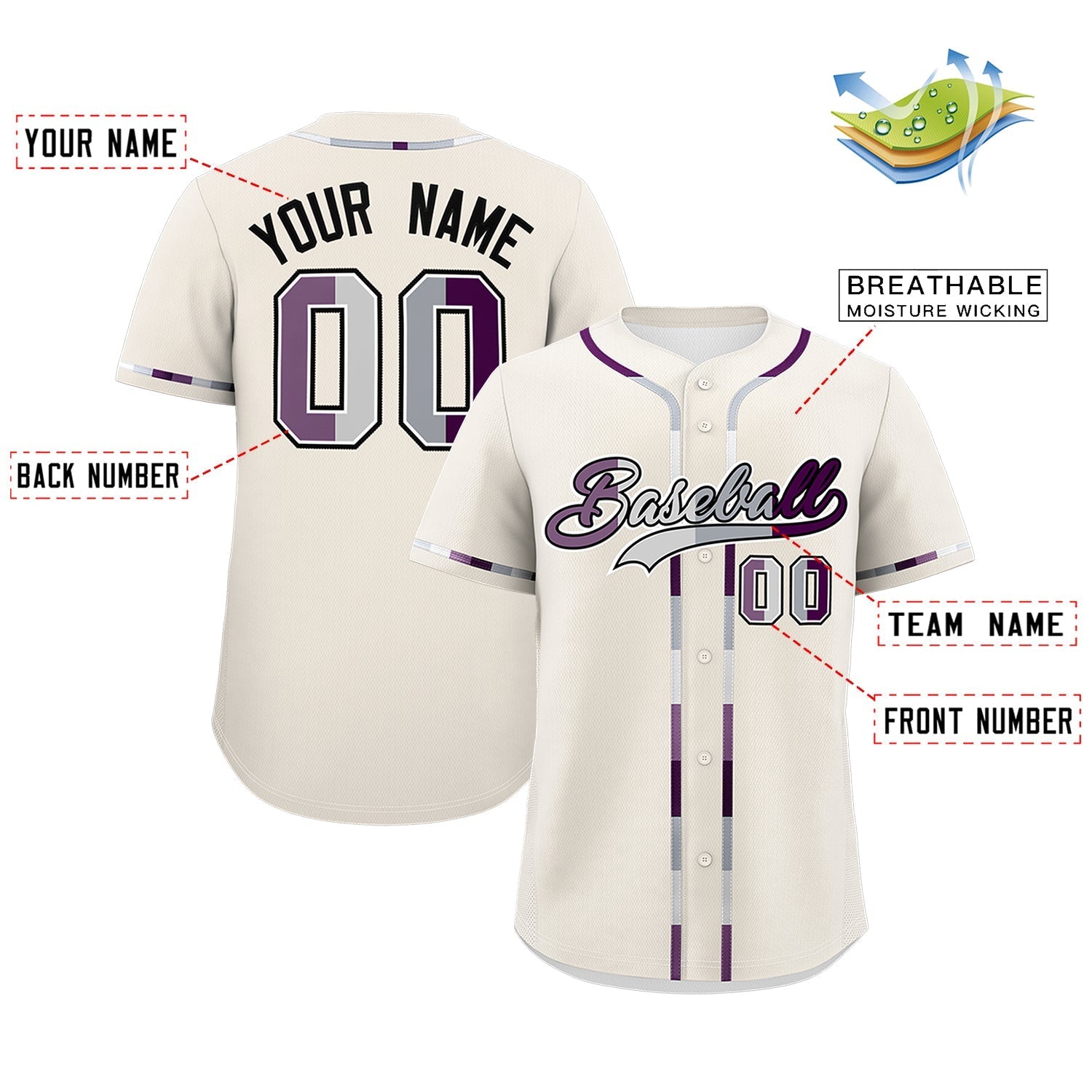 Custom Cream Genderless For Pride Month Classic Style Baseball Jersey| KXKSHOP