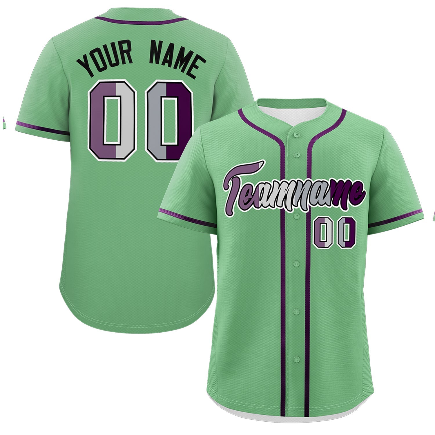 Custom Green Purple Genderless For Pride Month Classic Style Baseball Jersey| KXKSHOP